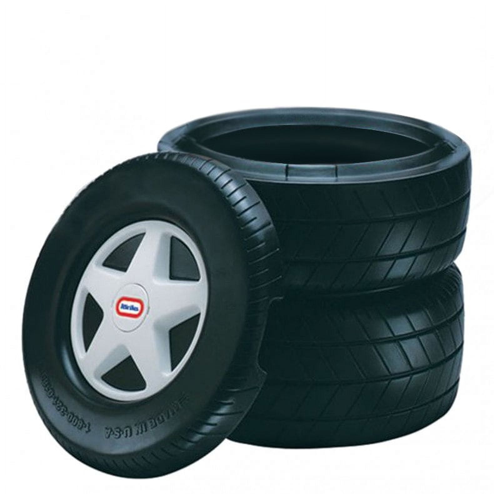 Little Tikes Classic Racing Tire Plastic Toy Chest, Black
