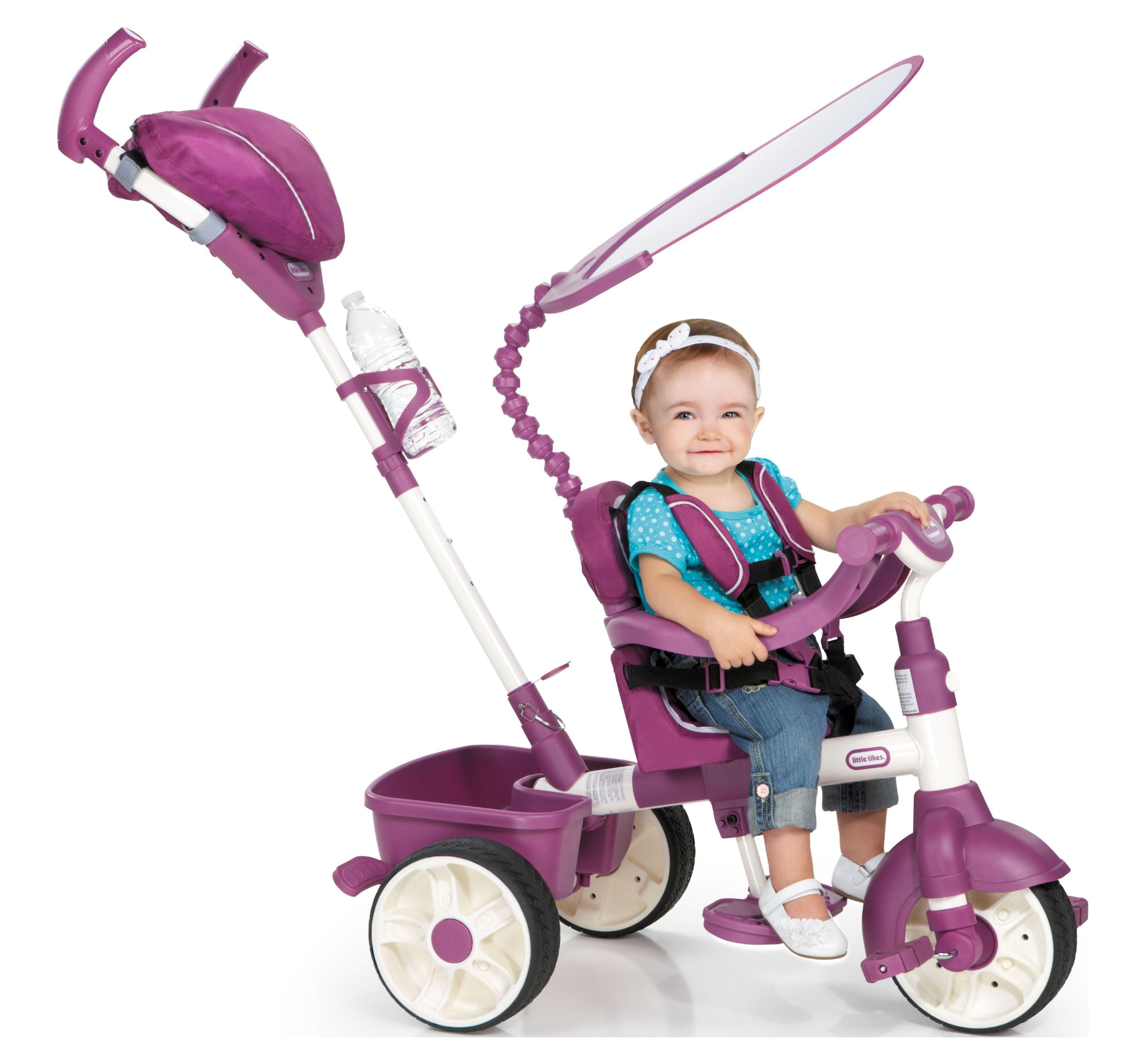 Little Tikes 4-in-1 Sports Edition Trike (Pink/White) For Boys and Girls Ages 9 - 36 Months