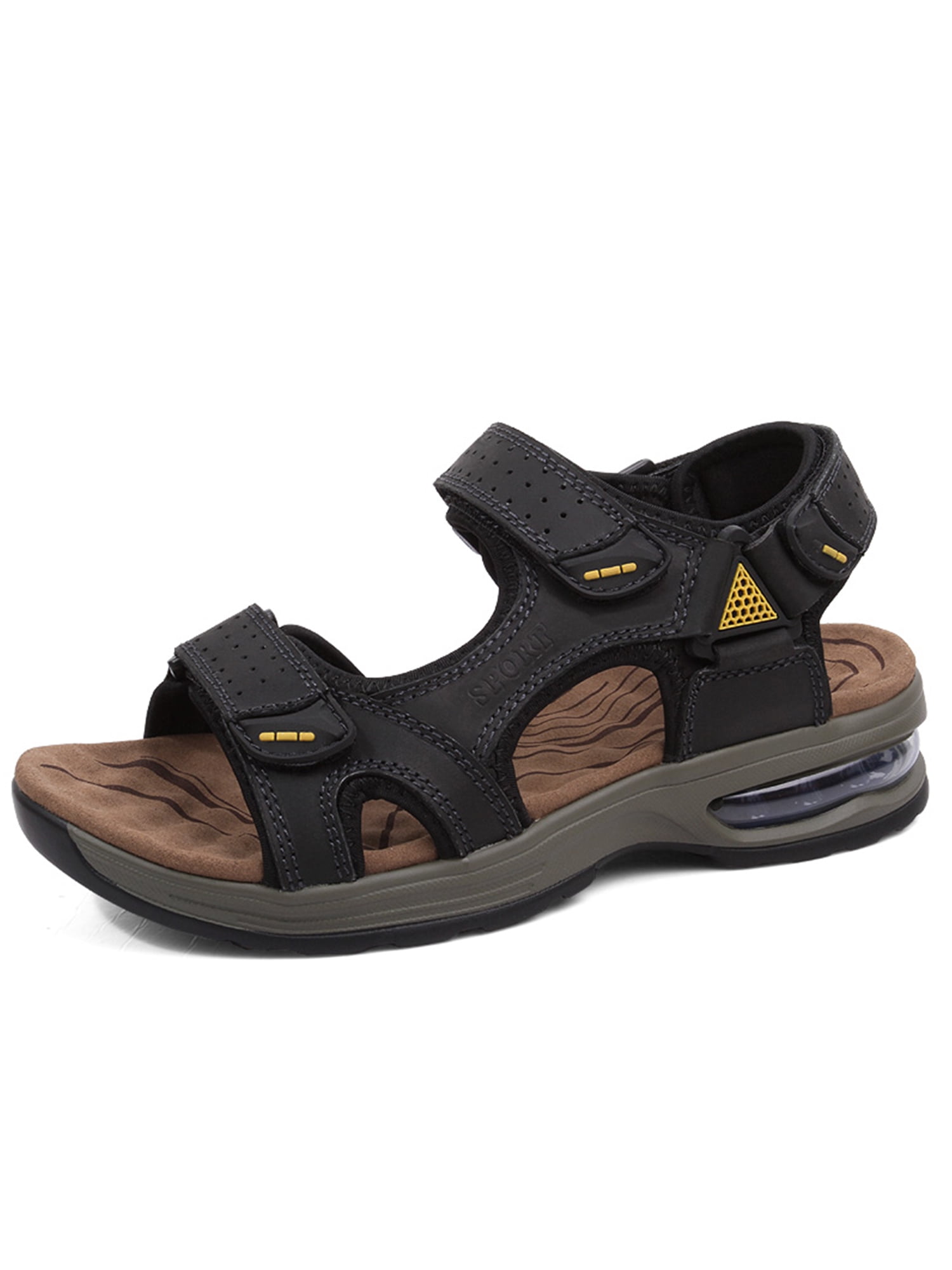 Lopsie Hiking Sandals Men Walking Fishermen Leather Sports Fisherman Anti-Slip Water Open Strap Slides Traveling Comfortable