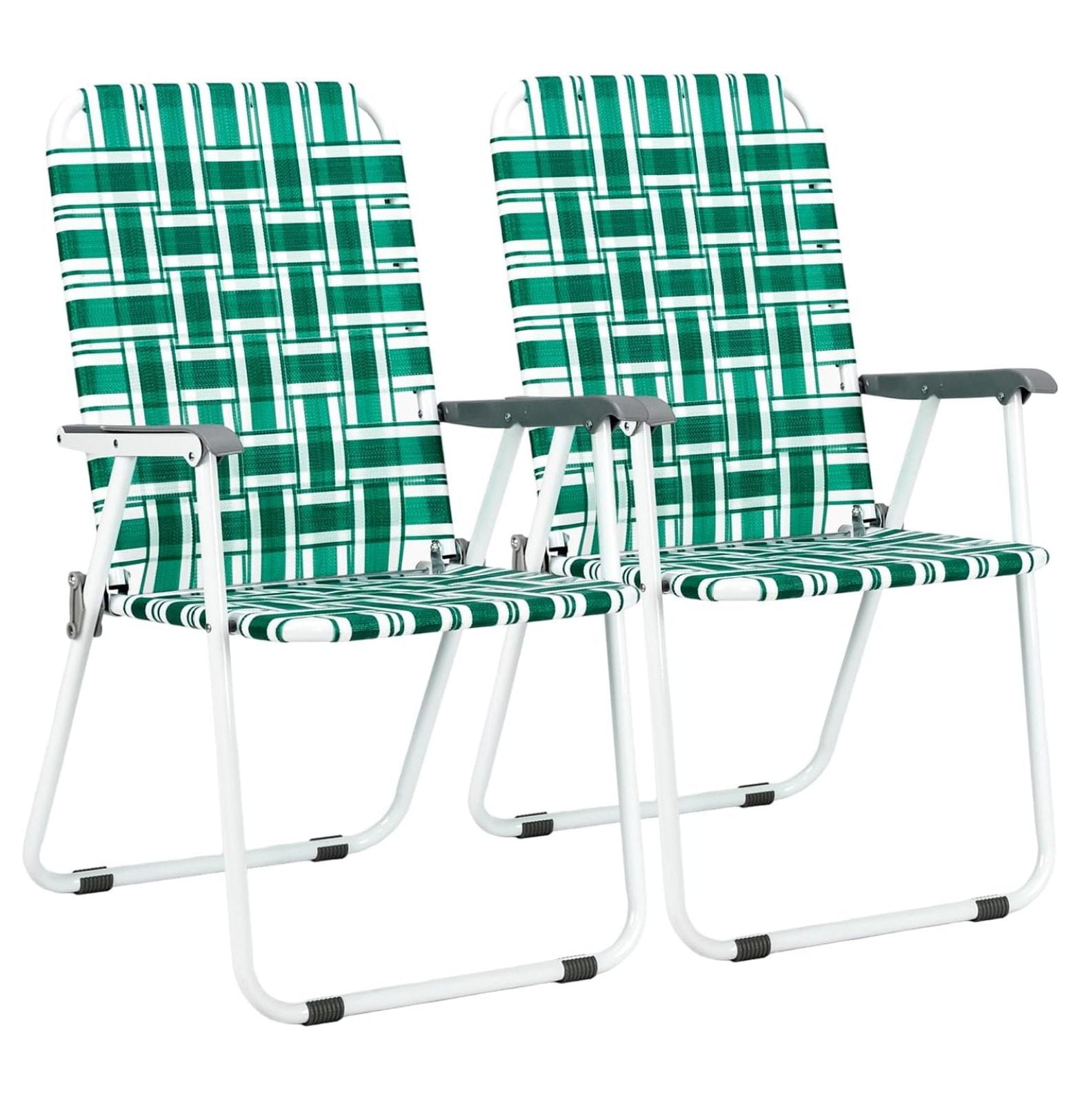 Lorelia Patio Lawn Webbed Folding Chair 1 Piece, Outdoor Beach Portable Camping Chair for Yard, Garden (Green, Classic)