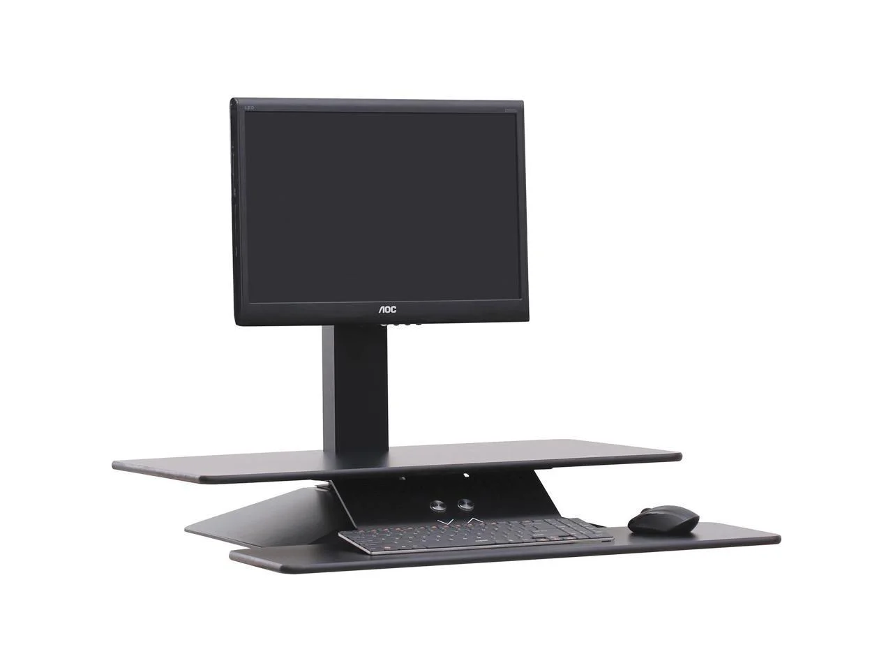 Lorell, LLR99548, Sit-to-Stand Electric Desk Riser, 1 Each, Black