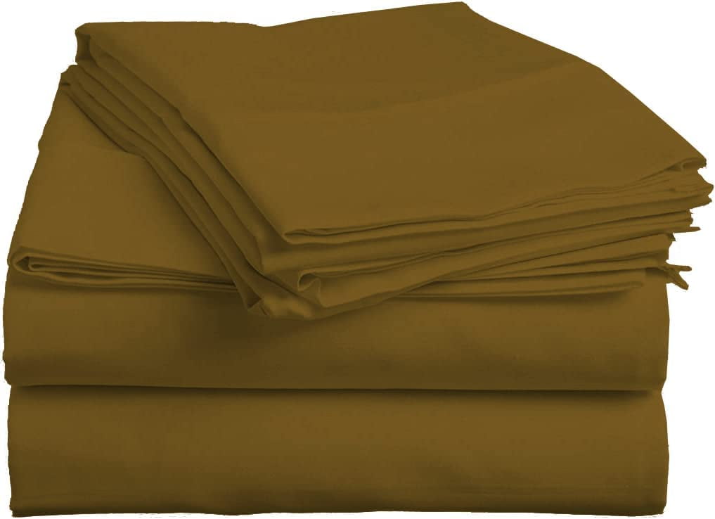 Luxury 4 Piece Bed Sheets Set Queen Size - Taupe Solid 100% Pure Egyptian Cotton 800 Thread Count, Sateen Weave Sheet Set, Soft Long Staple Cotton, 12 Inch Deep Pocket