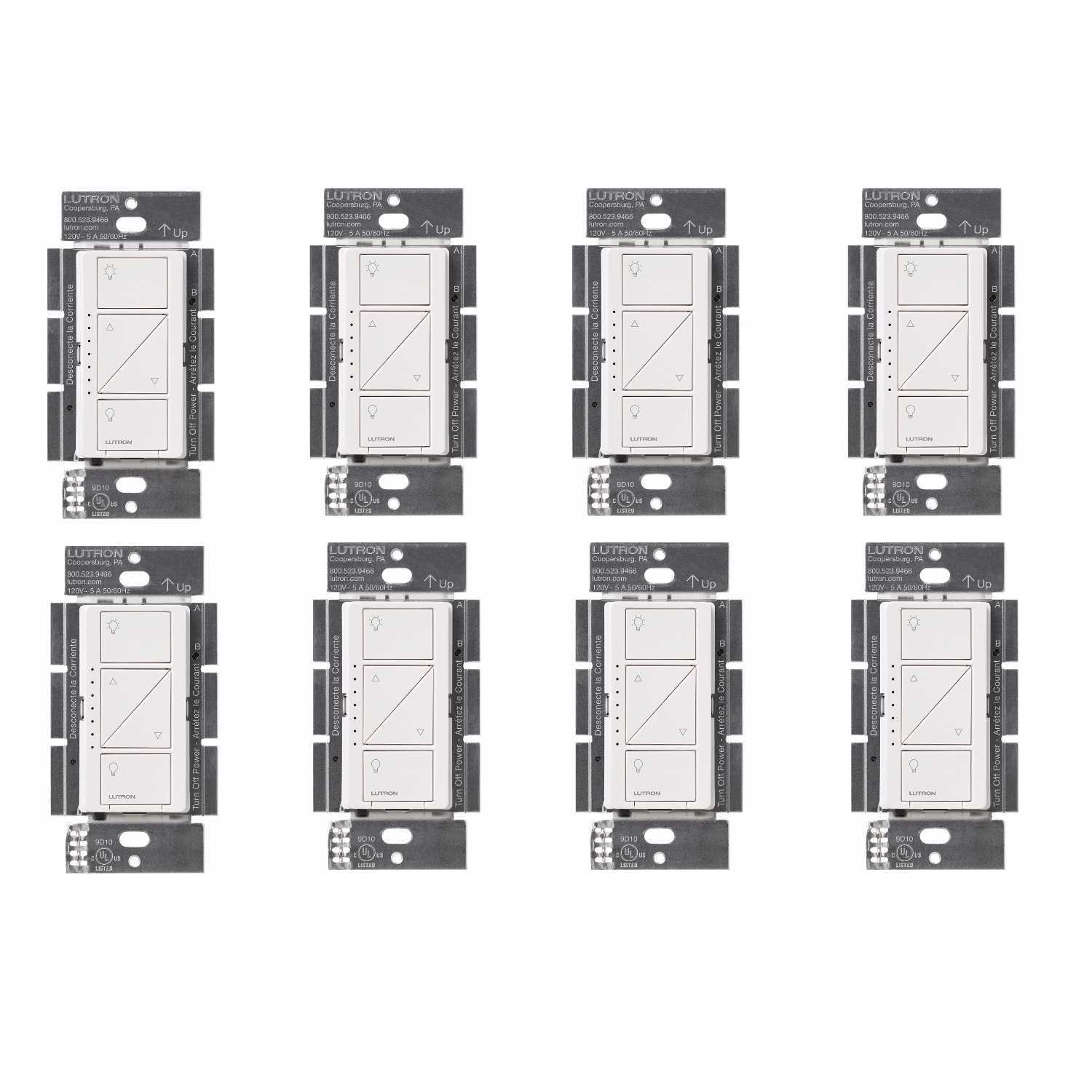 Lutron Caseta Wireless Smart Lighting Dimmer Switch (White, 8-Pack)