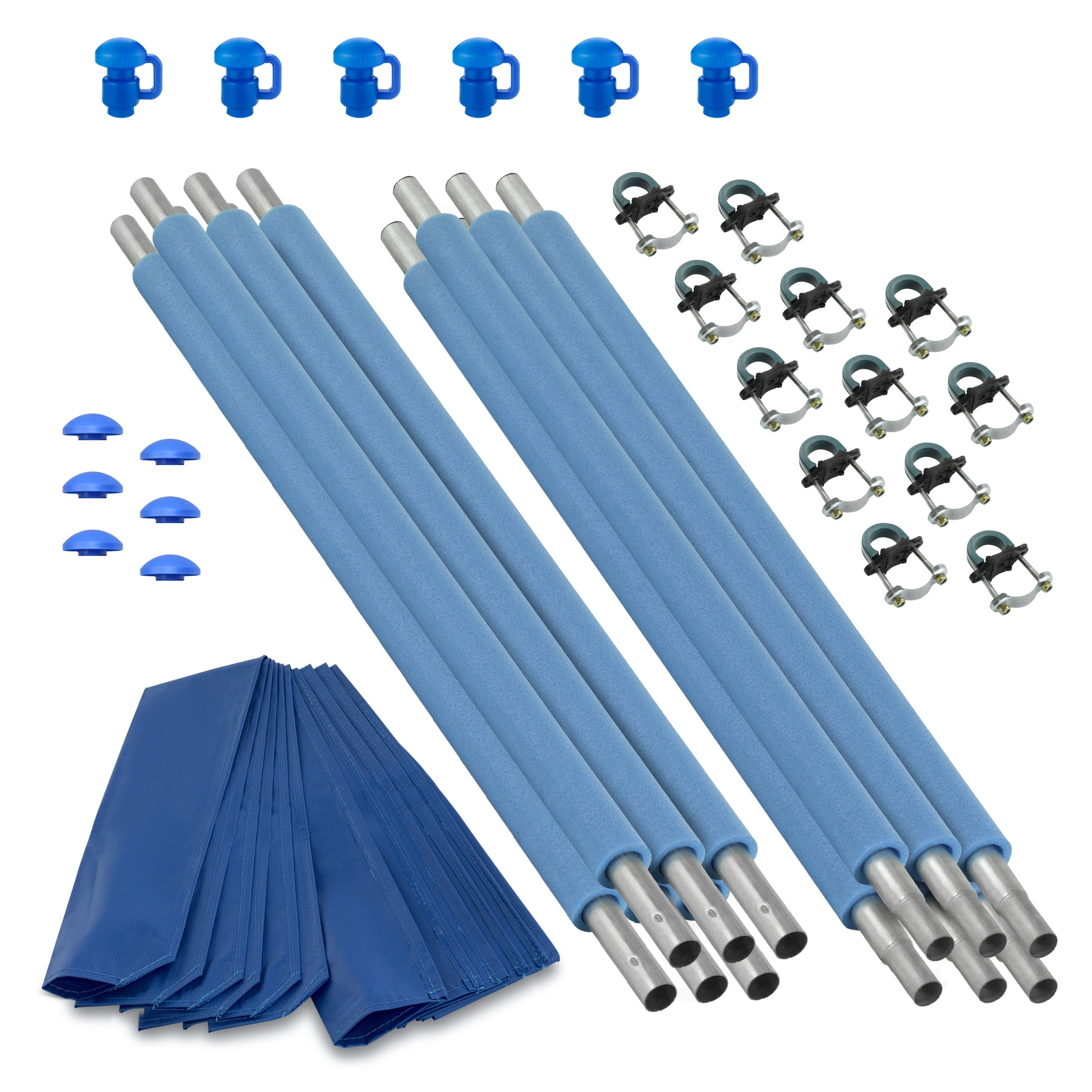 Machrus Upper Bounce 6 Straight Trampoline Safety Enclosure Poles - Trampoline Enclosure Poles with Hardware - Outdoor Trampoline Accessories for Children and Adults