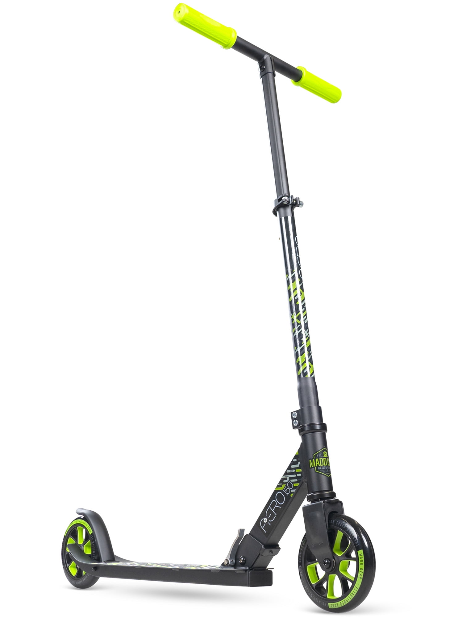 Madd Gear Aero 150 Kick Folding Scooter Large 6" Wheels Adjustable Height Lightweight Kids & Teens 5 Years Plus