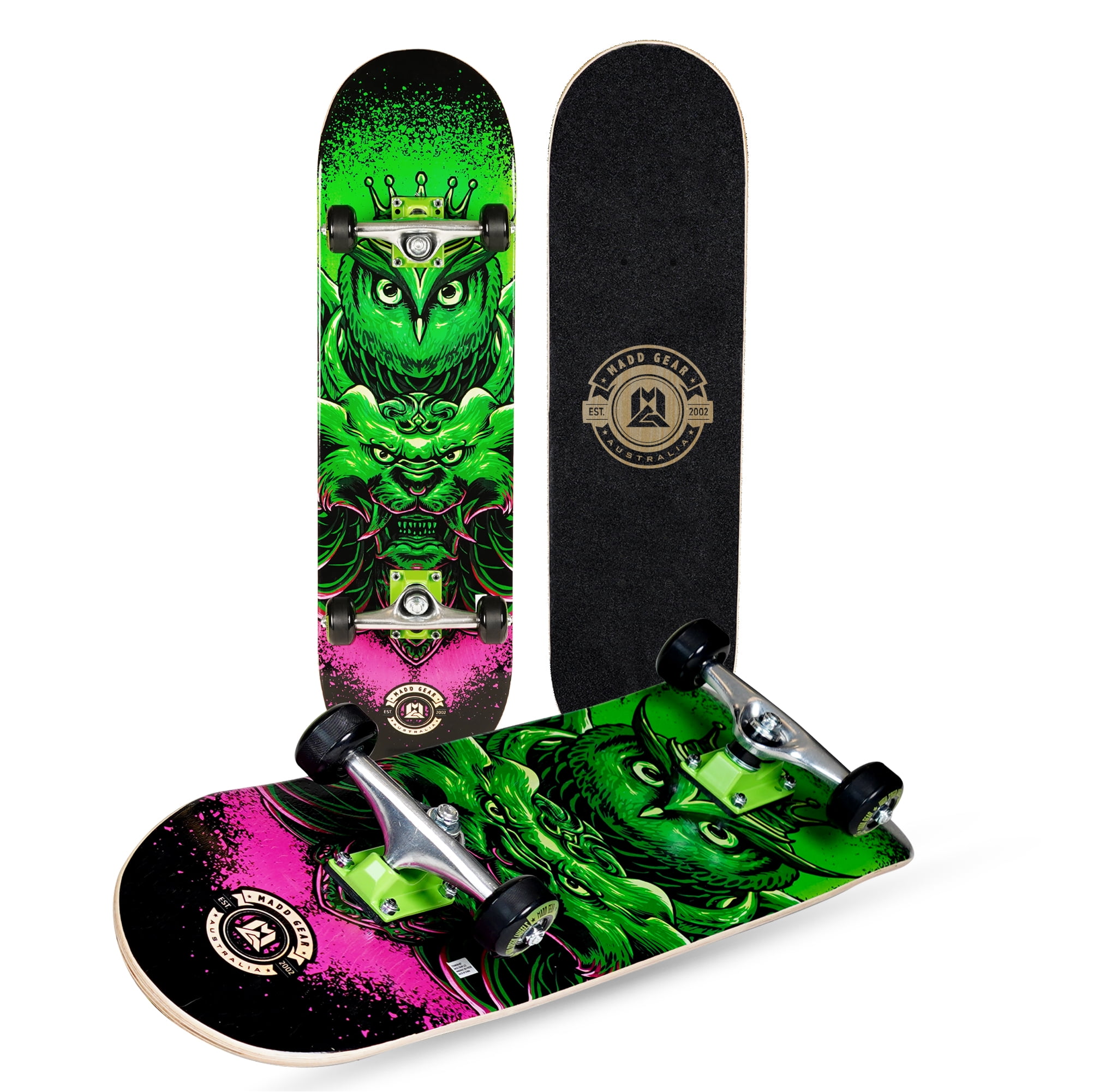 Madd Gear KickFlip Skateboard 31 x 7.75 For Ages 5 and Up-52 mm Wheels-Popsicle Beginner Maple Deck-Bubo