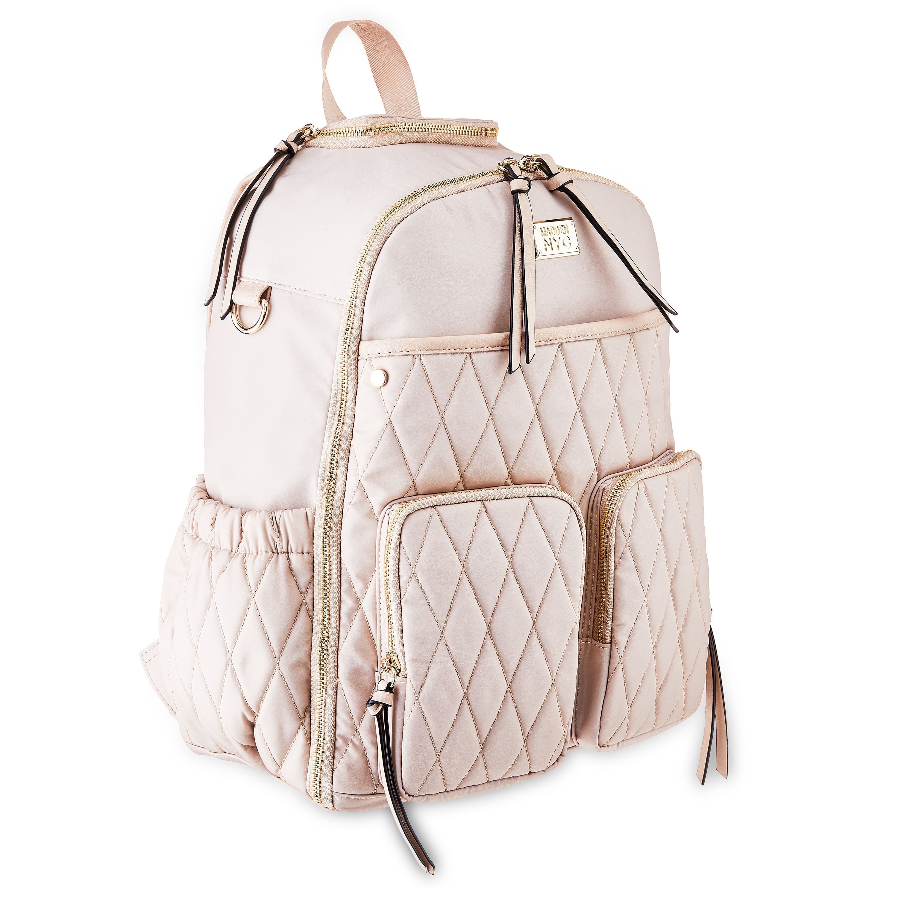 Madden NYC Women's Diaper Backpack Quilted Khaki