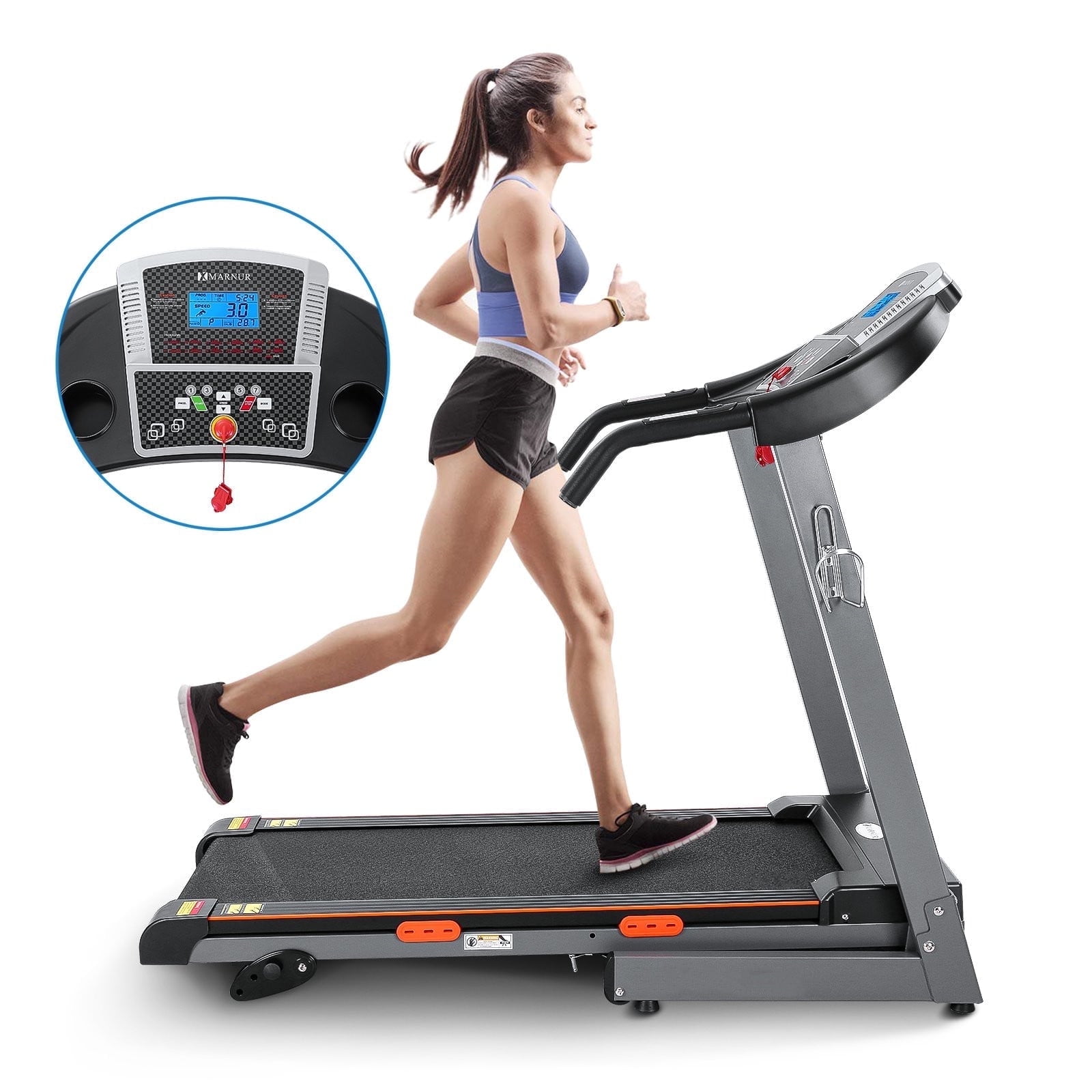 MaxKare Folding Treadmill with Manual Incline, Portable Foldable Treadmill with Adjustable Incline, 2.5HP Motor, 0.6-8.5 MPH, for Home Gym, 220 lbs