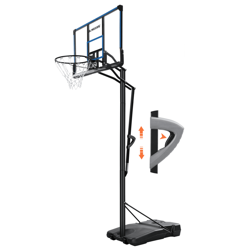 MaxKare 48" Portable Basketball Hoop 7'6" - 10' Height Adjustable with Wheels, for Adults Kids Indoor/Outdoor