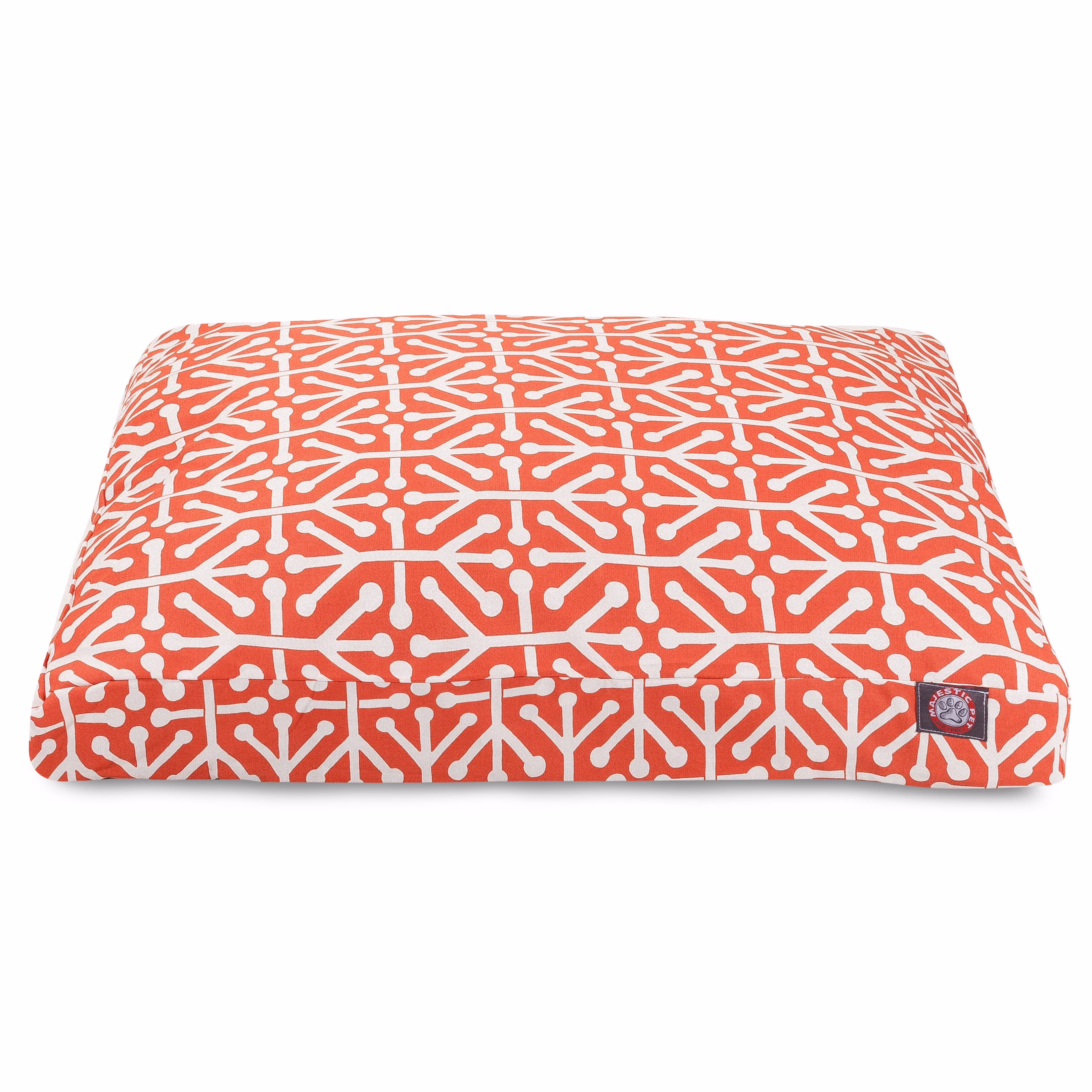 Majestic Pet | Aruba Rectangle Pet Bed For Dogs, Removable Cover, Orange, Medium