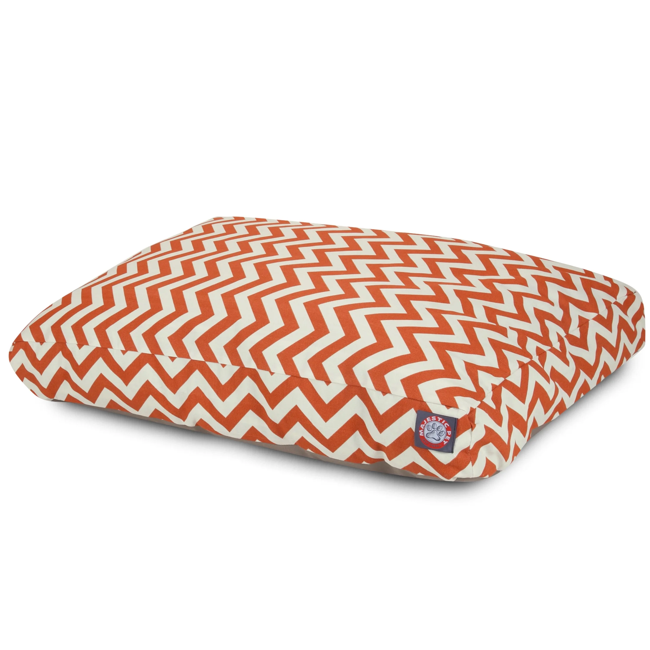 Majestic Pet | Chevron Rectangle Pet Bed For Dogs, Removable Cover, Burnt Orange, Extra Large