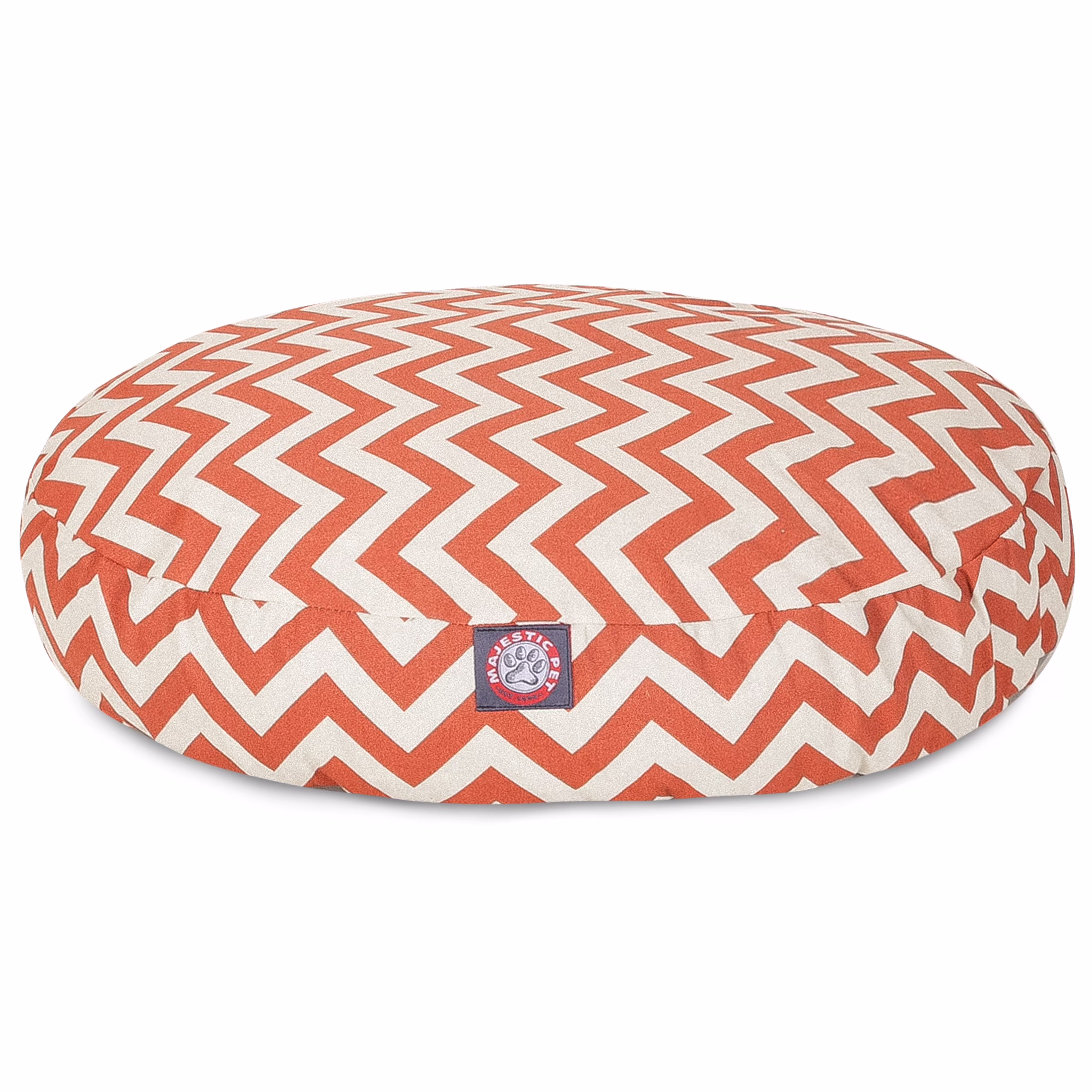 Majestic Pet | Chevron Round Pet Bed For Dogs, Removable Cover, Burnt Orange, Medium