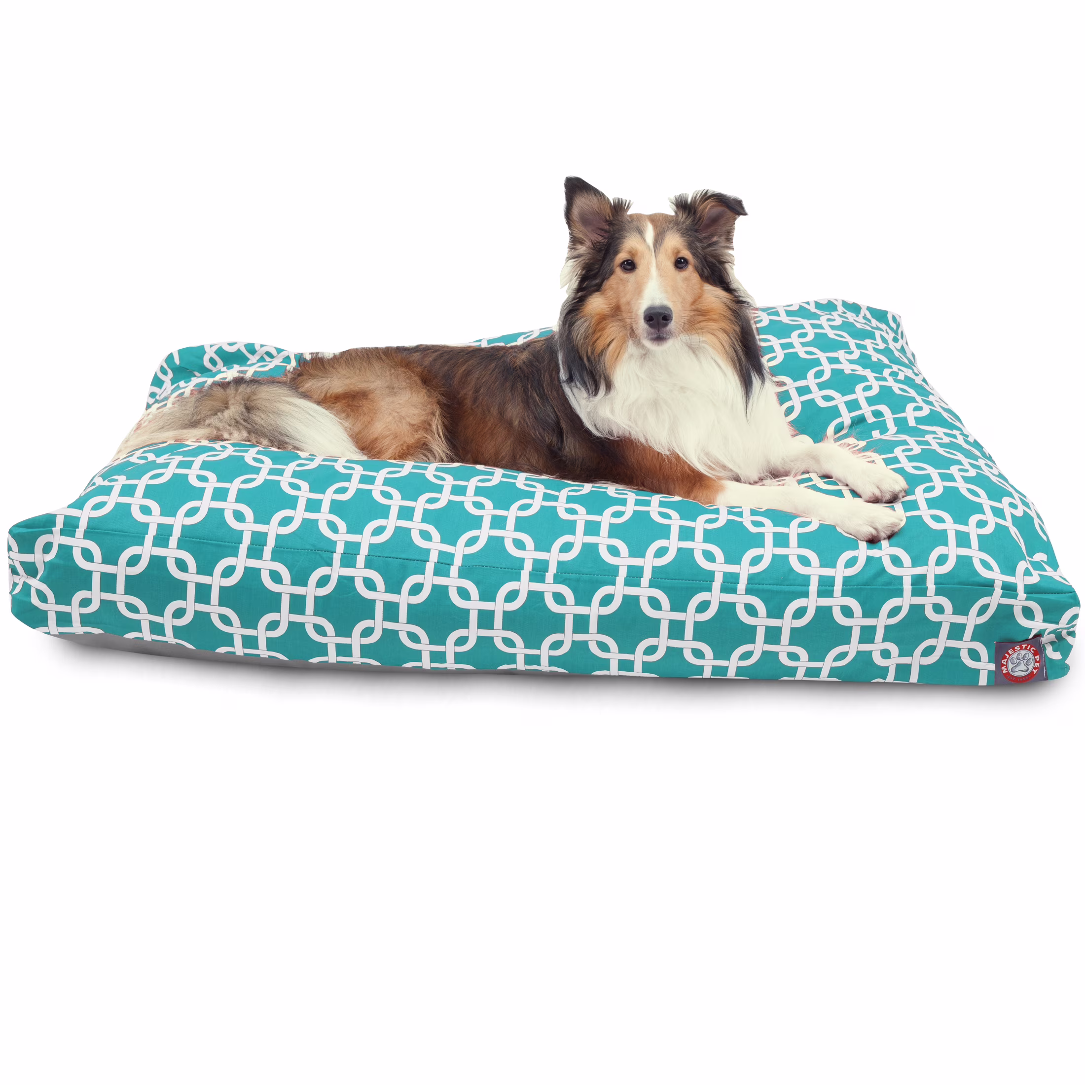 Majestic Pet | Links Rectangle Pet Bed For Dogs, Removable Cover, Teal, Large