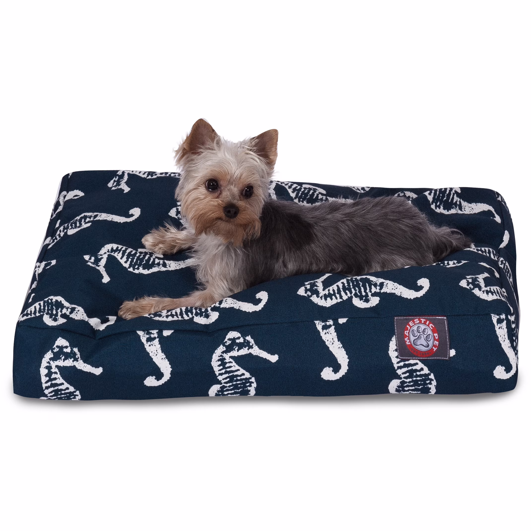 Majestic Pet | Sea Horse Rectangle Pet Bed For Dogs, Removable Cover, Navy, Small