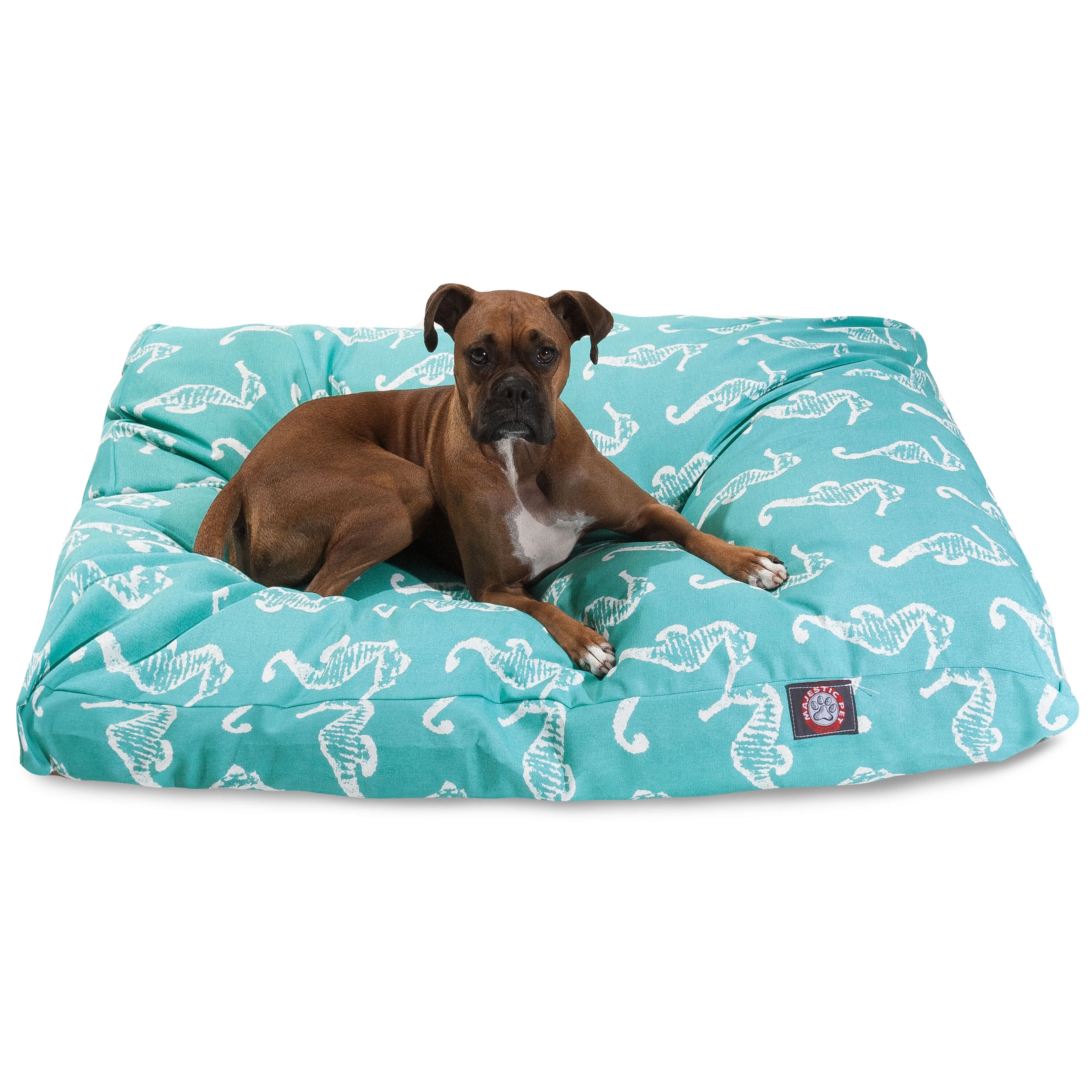 Majestic Pet | Sea Horse Rectangle Pet Bed For Dogs, Removable Cover, Teal, Extra Large
