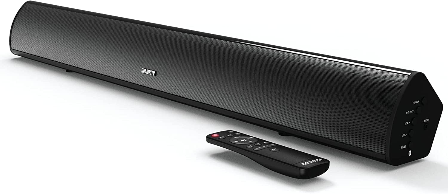 Majority Teton 120W 2.1 Channel Sound Bar with Built-in Subwoofer Powerful Home Theatre Sound | HDMI ARC, Bluetooth, Optical, RCA, USB & AUX Connectivity | Remote Control Included