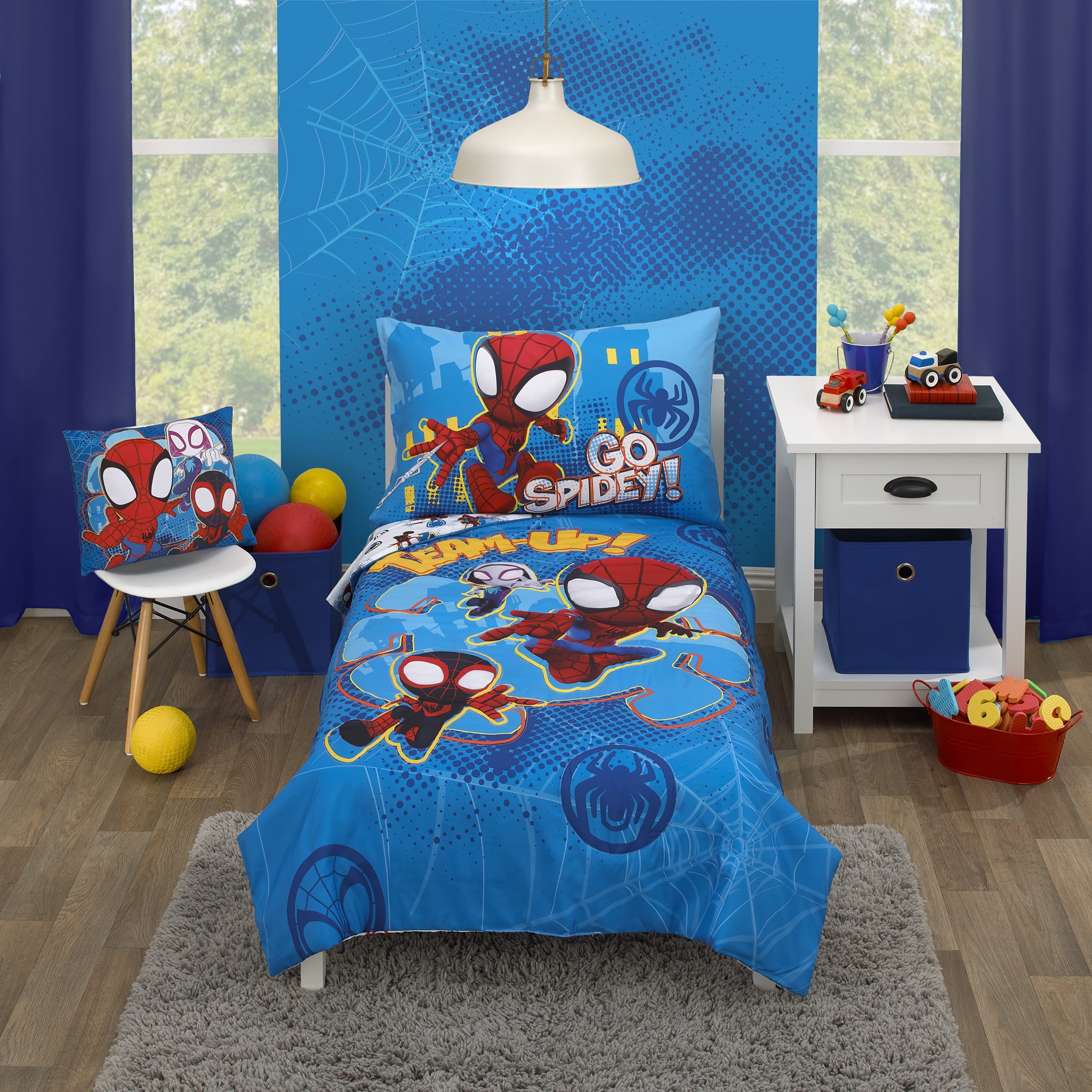 Marvel Go Spidey Team 4 Piece Toddler Bedding Sets, Toddler Bed, Boy