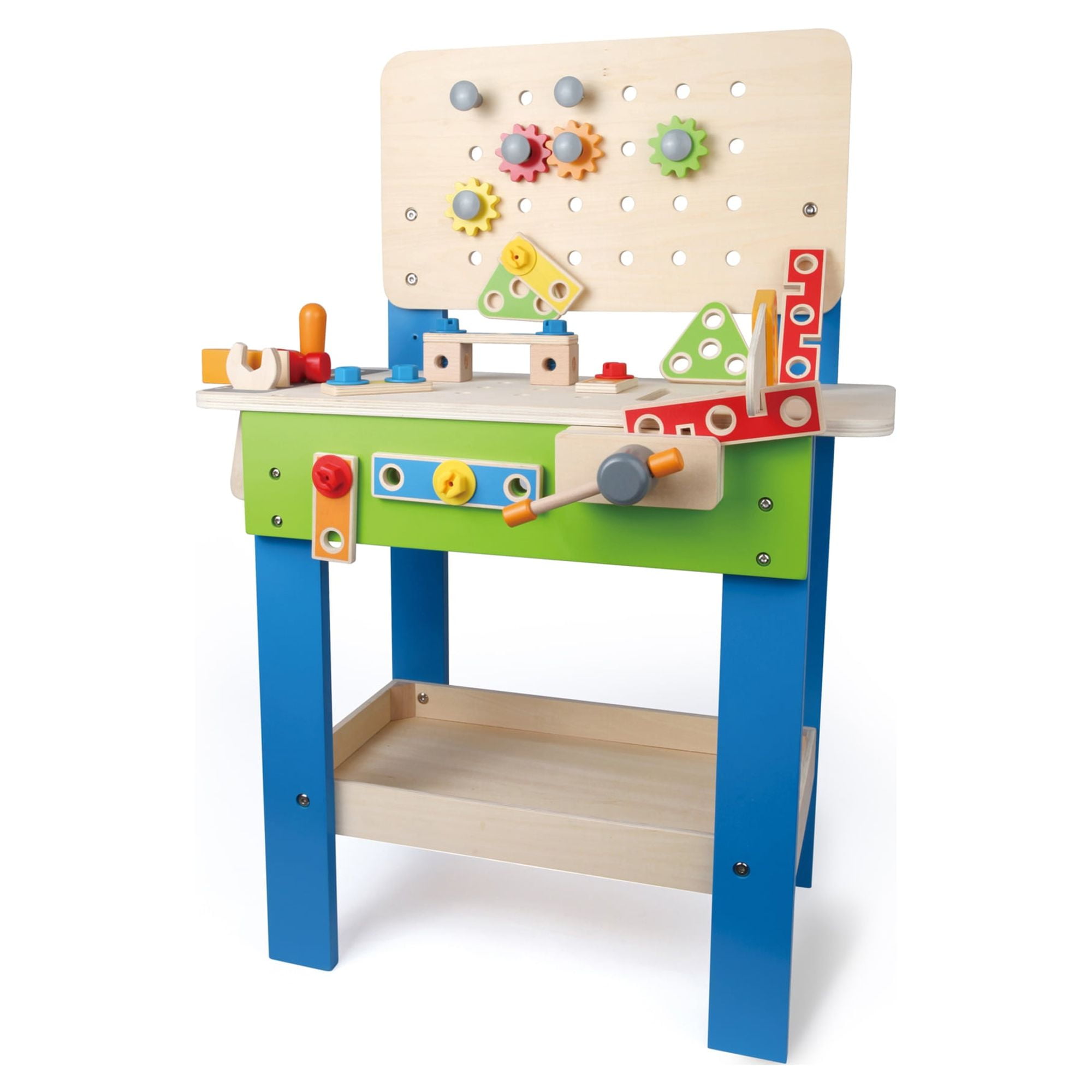 Master Workbench by Hape Award Winning Kid's Wooden Tool Bench Toy Pretend Play Creative Building Set, Height Adjustable 35 Piece Workshop, Gift Idea for Toddlers & Kids Ages 3+