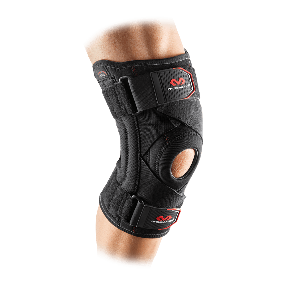 McDavid MD425 Knee Support w/Stays & Cross Straps, Adult XXL, BLACK
