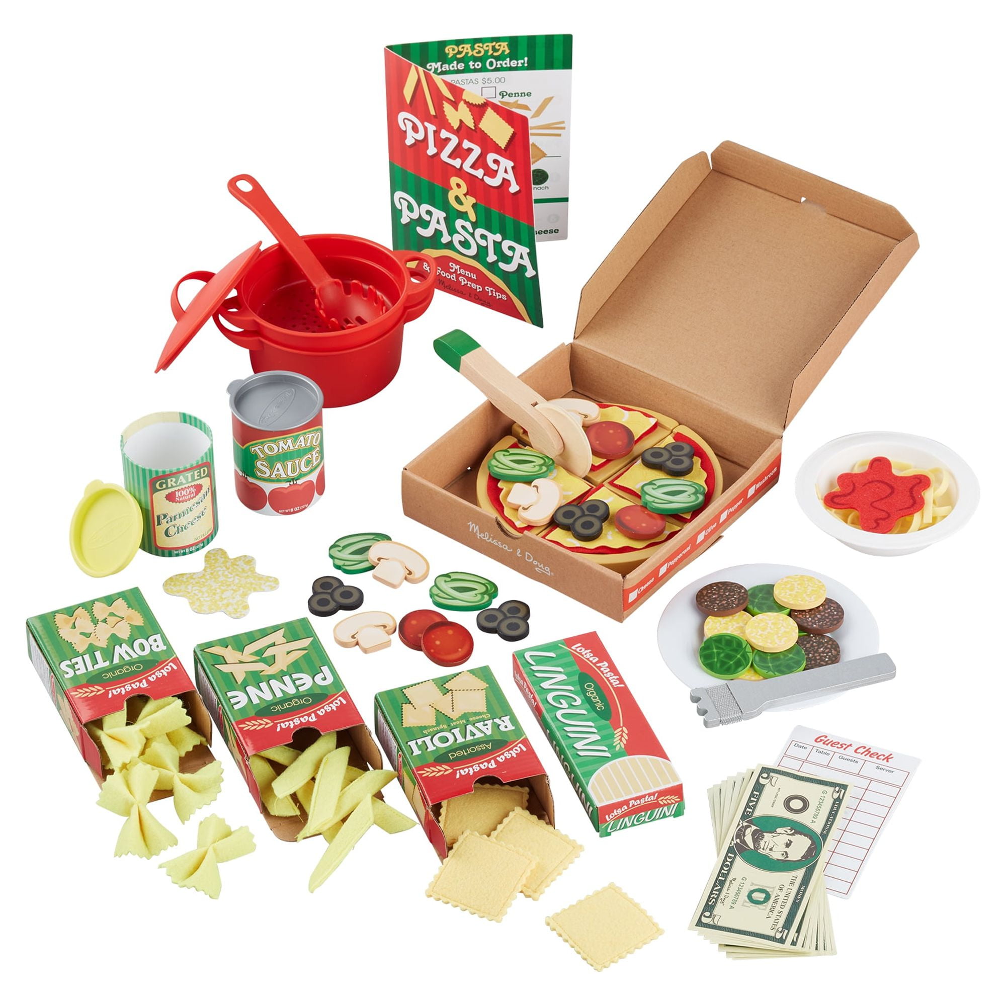 Melissa & Doug Deluxe Pizza & Pasta Play Set Pretend Play Food - 92 Pieces
