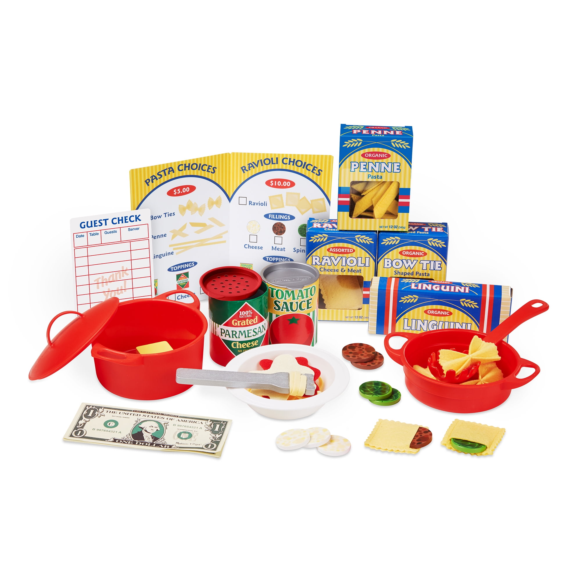 Melissa & Doug 59-Piece Felt Pasta Restaurant Pretend Play Food Set