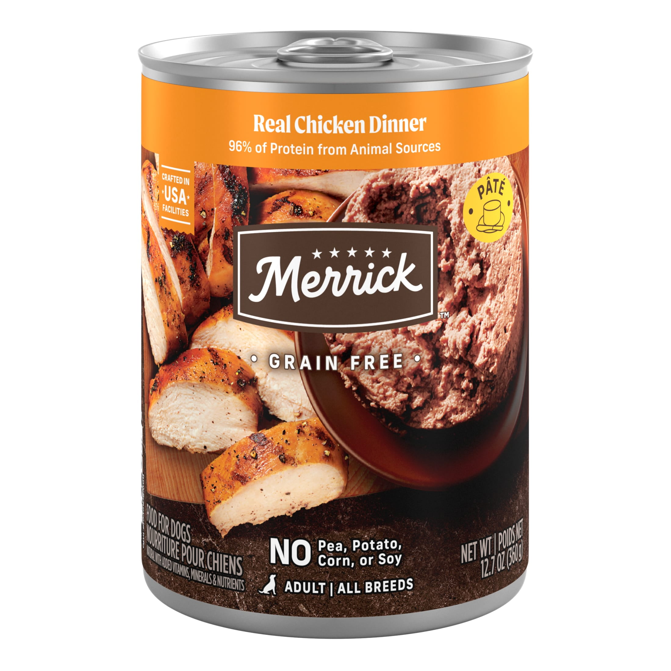 Merrick Backcountry Real Chicken Wet Dog Food, Grain Free, 12.7 oz Cans (12 Pack)