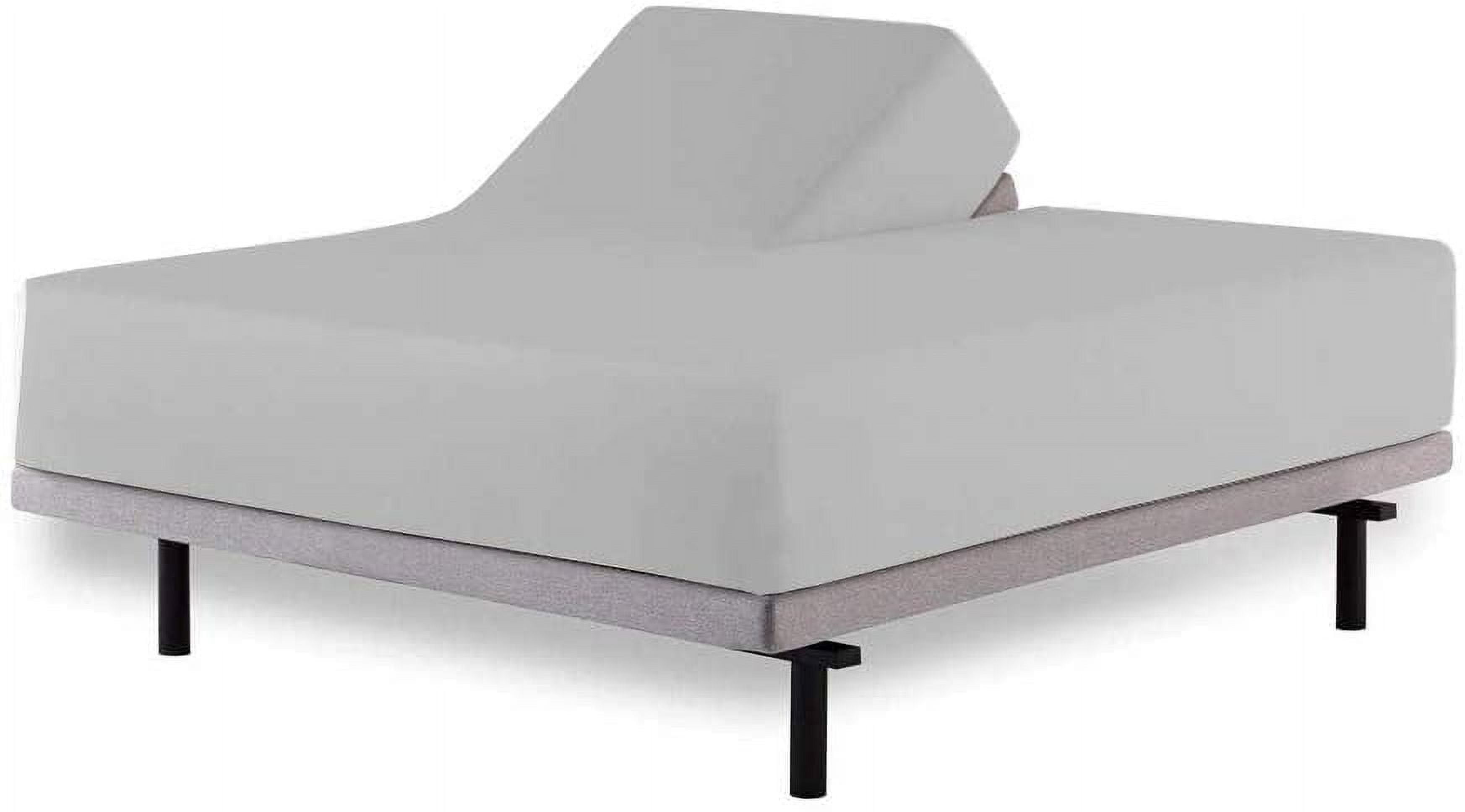 MyGiza Sheets Top Split King Sheets Sets for Adjustable beds- 34" Split Top King- 100% Giza Cotton- Light Grey Solid