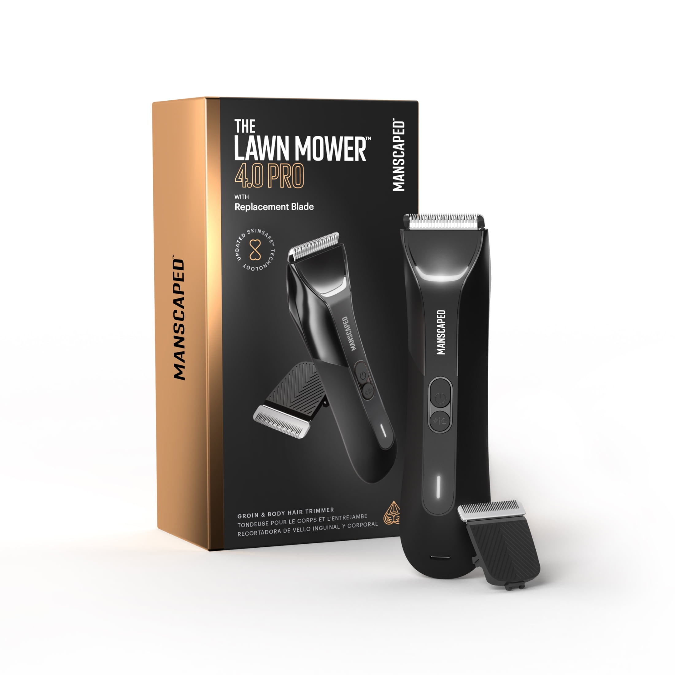 MANSCAPED® The Lawn Mower 4.0™ Pro Men's Groin & Body Hair Trimmer w/ Additional Skin Safe™ Blade