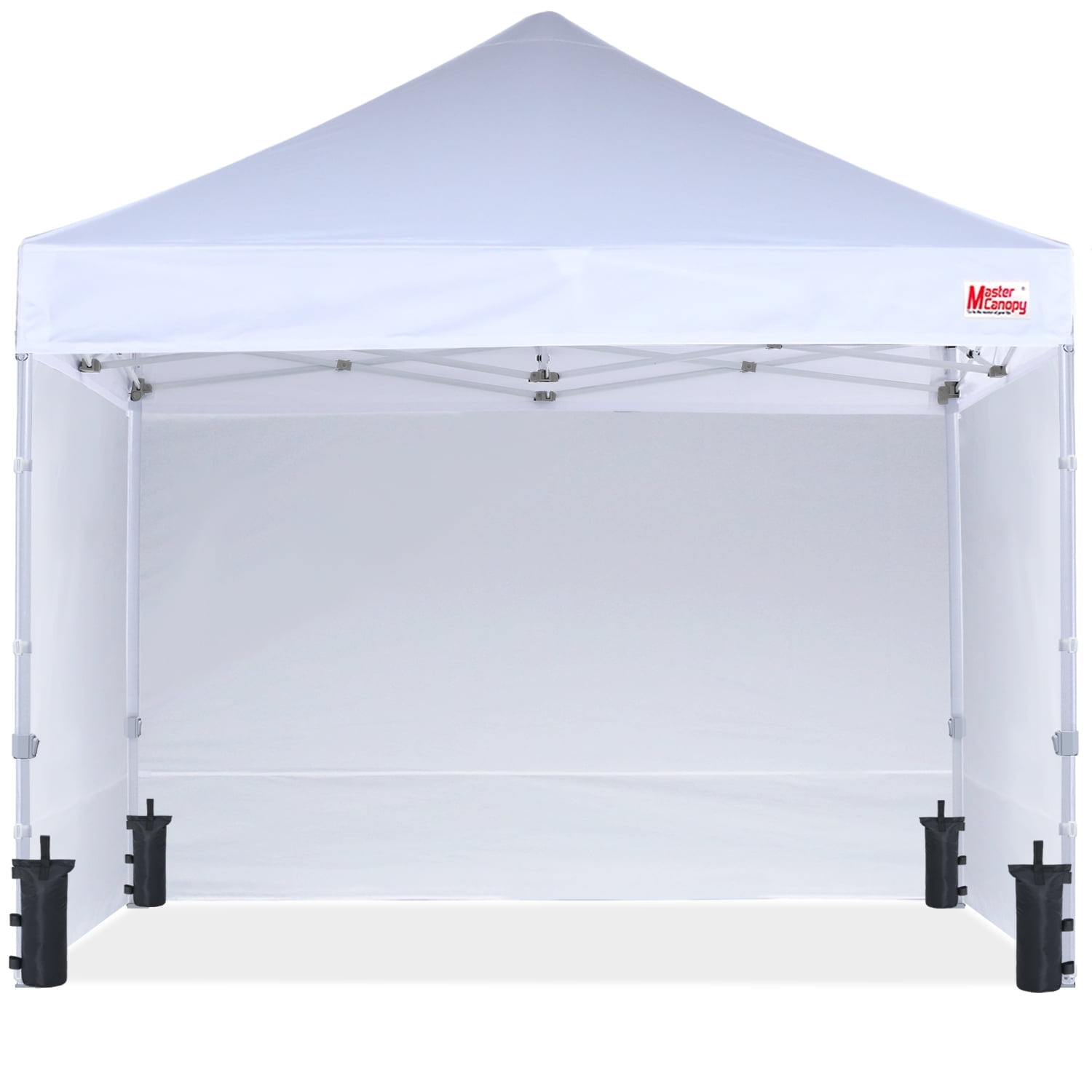 MASTERCANOPY 10' x 10' Pop-up Canopy Tent Commercial Instant Shelter with 4 Sidewalls, White
