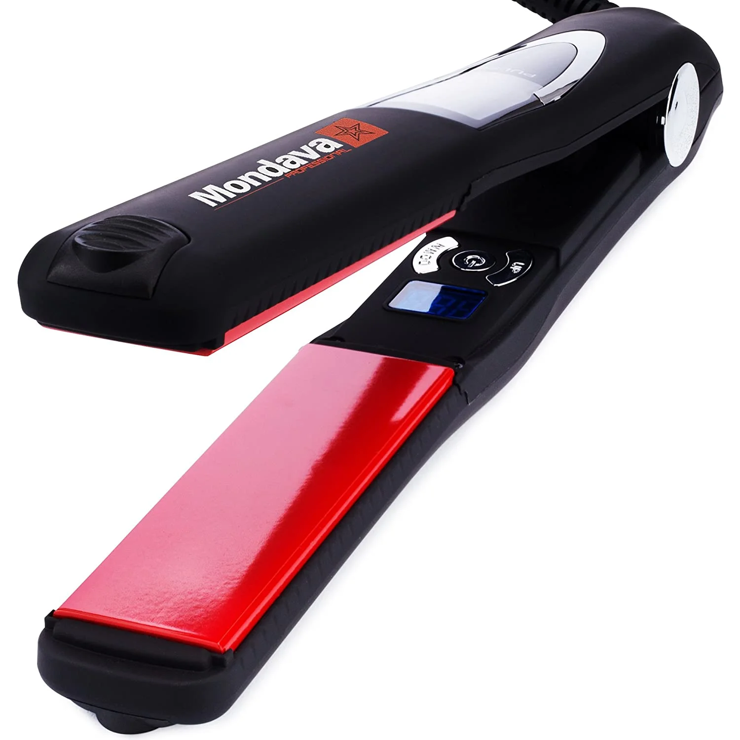 MONDAVA Ceramic Tourmaline Flat Iron and Curler, Pulse Vibration to Tame Wild Hair in 8 Min, Hair Straightener