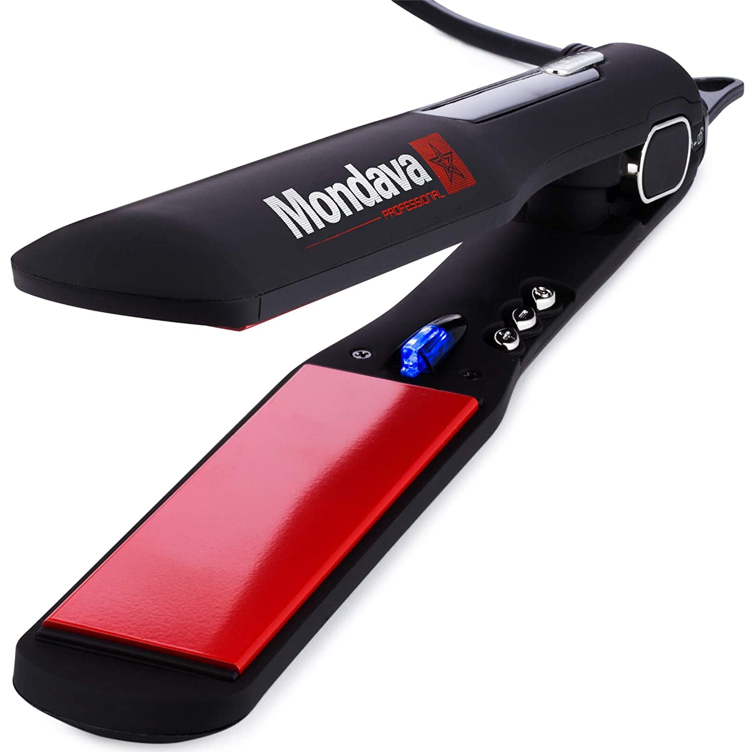 MONDAVA Ceramic Tourmaline Flat Iron Hair Straightener, Tame Wild Hair in 8 Min, Classic