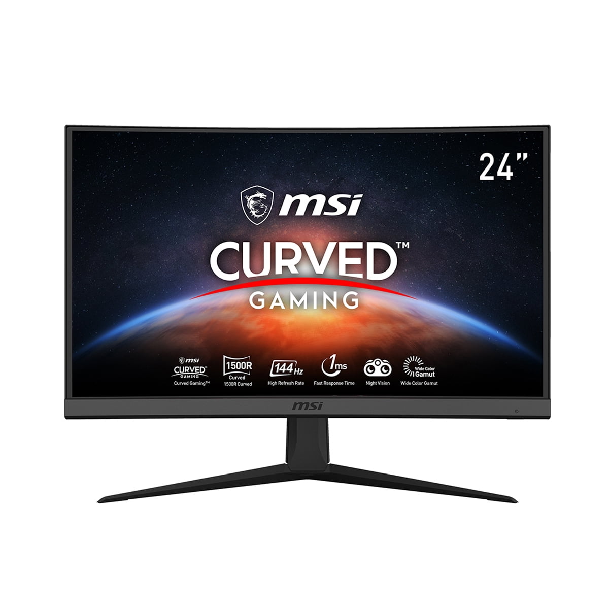 MSI G2422C 24" 16:9 Full HD 180Hz Curved VA LCD Gaming Monitor, Metallic Black