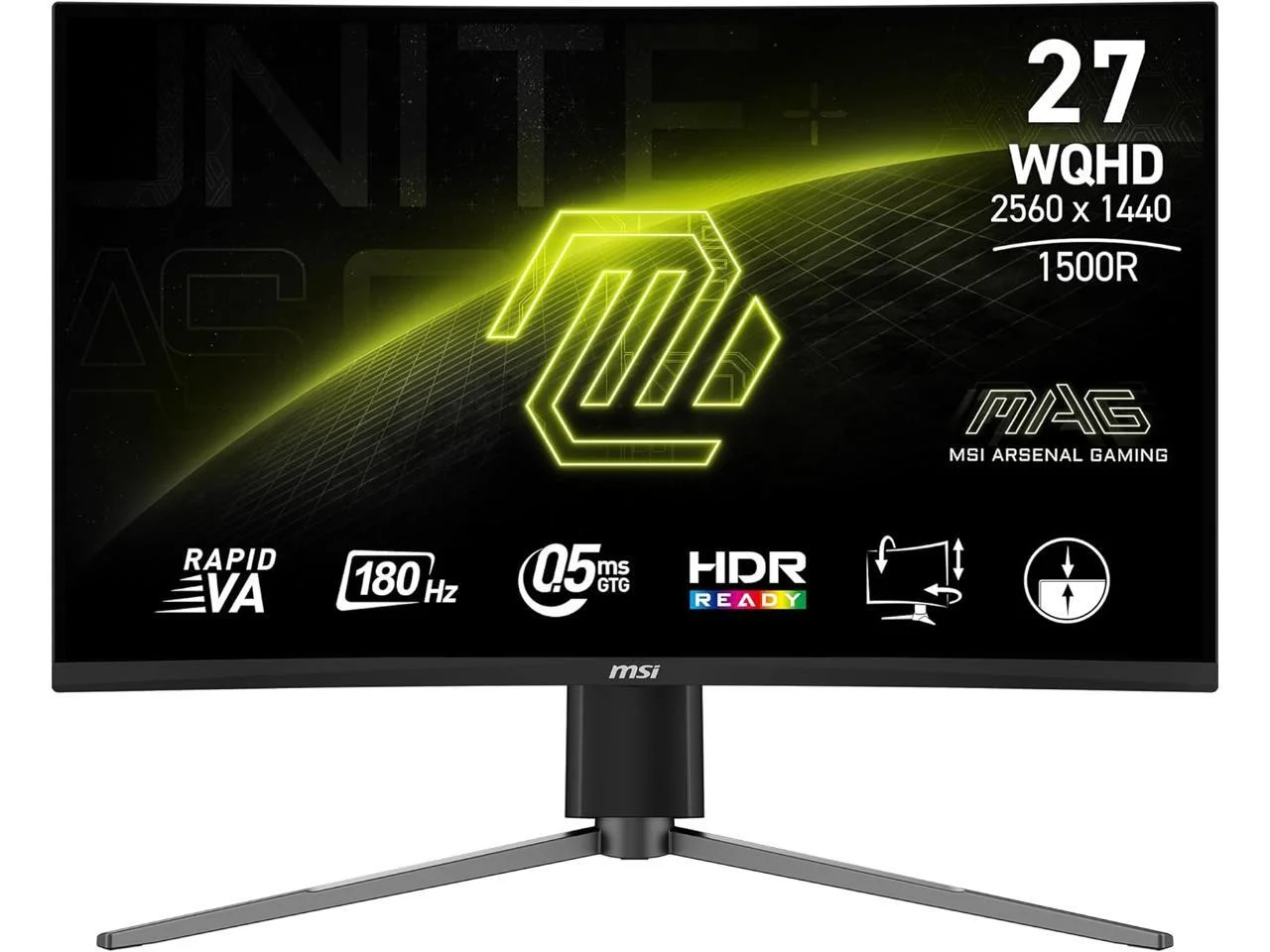 MSI MAG 27CQ6PF 27" Class WQHD 2560x1440 180Hz Curved Gaming Monitor