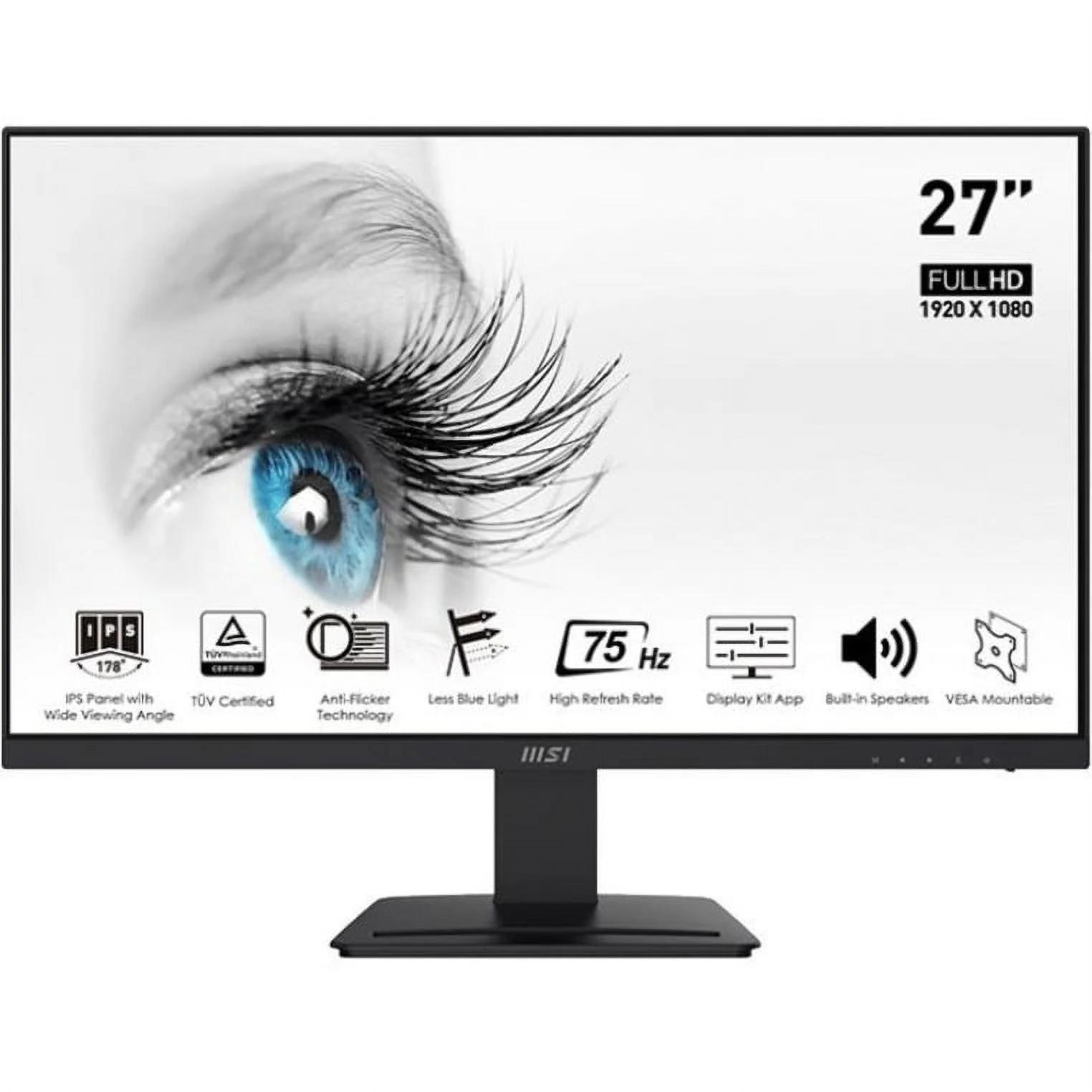 MSI Pro MP273 27" Full HD LCD Monitor - 16:9 - Black, Black
