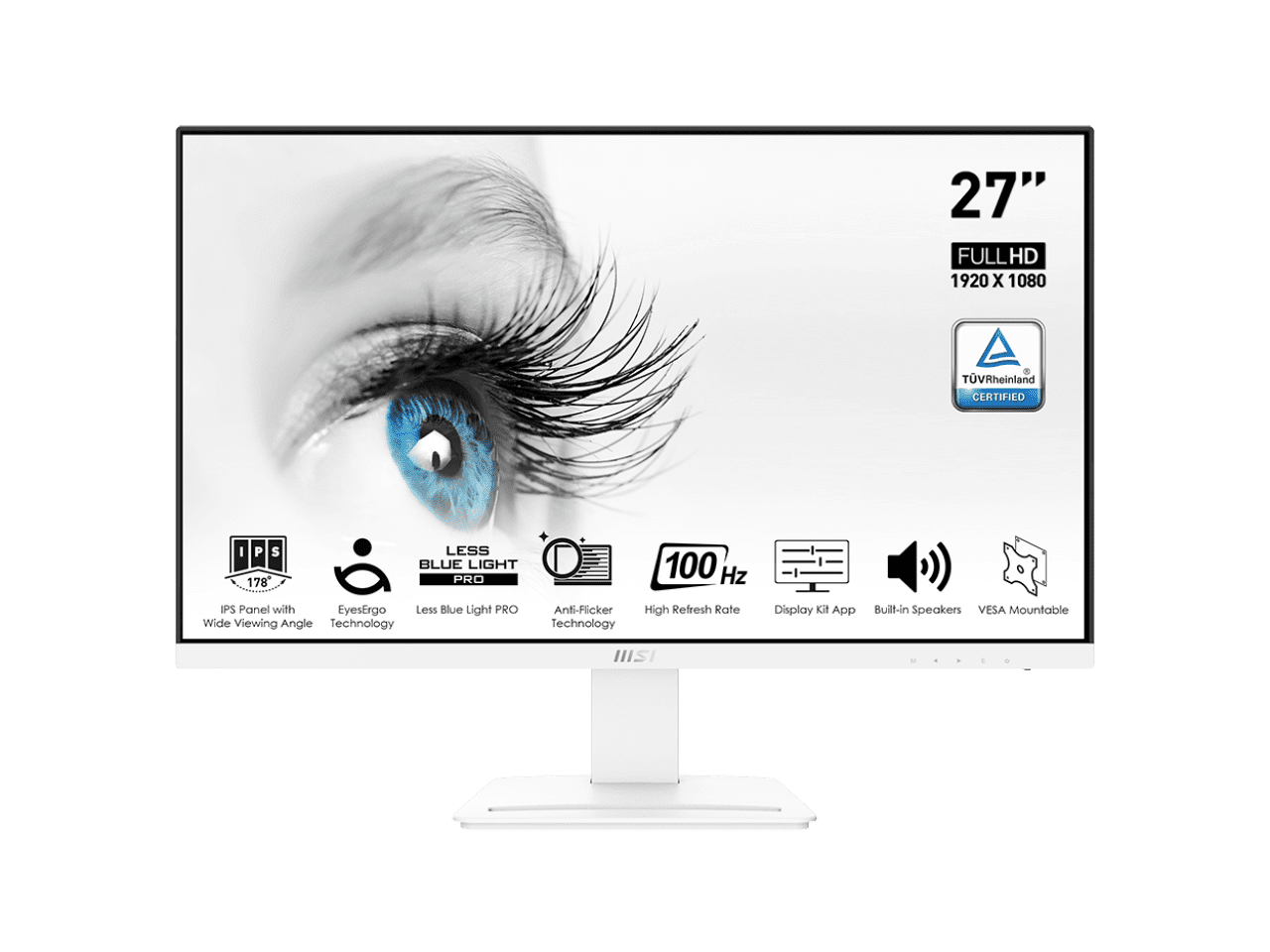 MSI PRO MP273AW 27" 16:9 Full HD 100Hz IPS LCD Monitor, Matte White