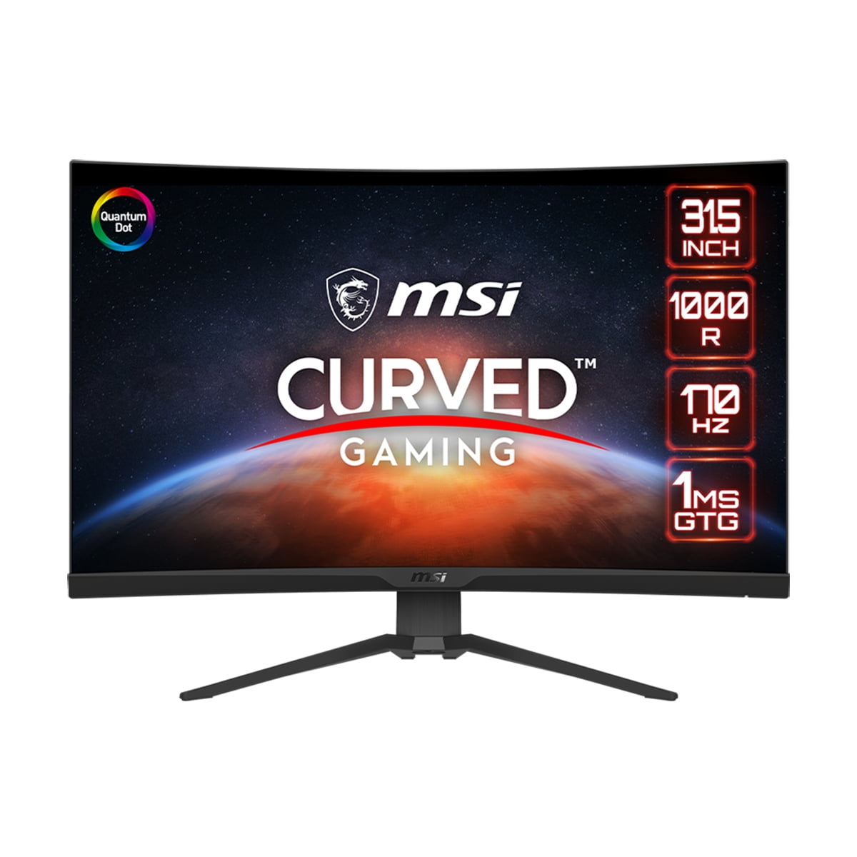 MSI 31.5 170 Hz Rapid VA with Quantum Dot QHD Gaming Monitor FreeSync Premium (AMD Adaptive Sync) 2560 x 1440 (2K) MAG325CQRF QD