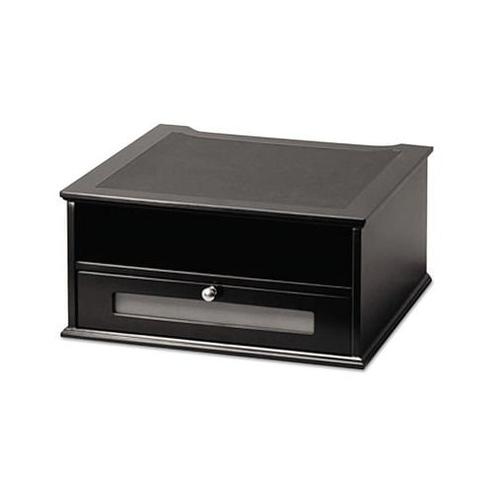 Midnight Black Monitor Riser Wood, 13 x 13 x 6 1/2