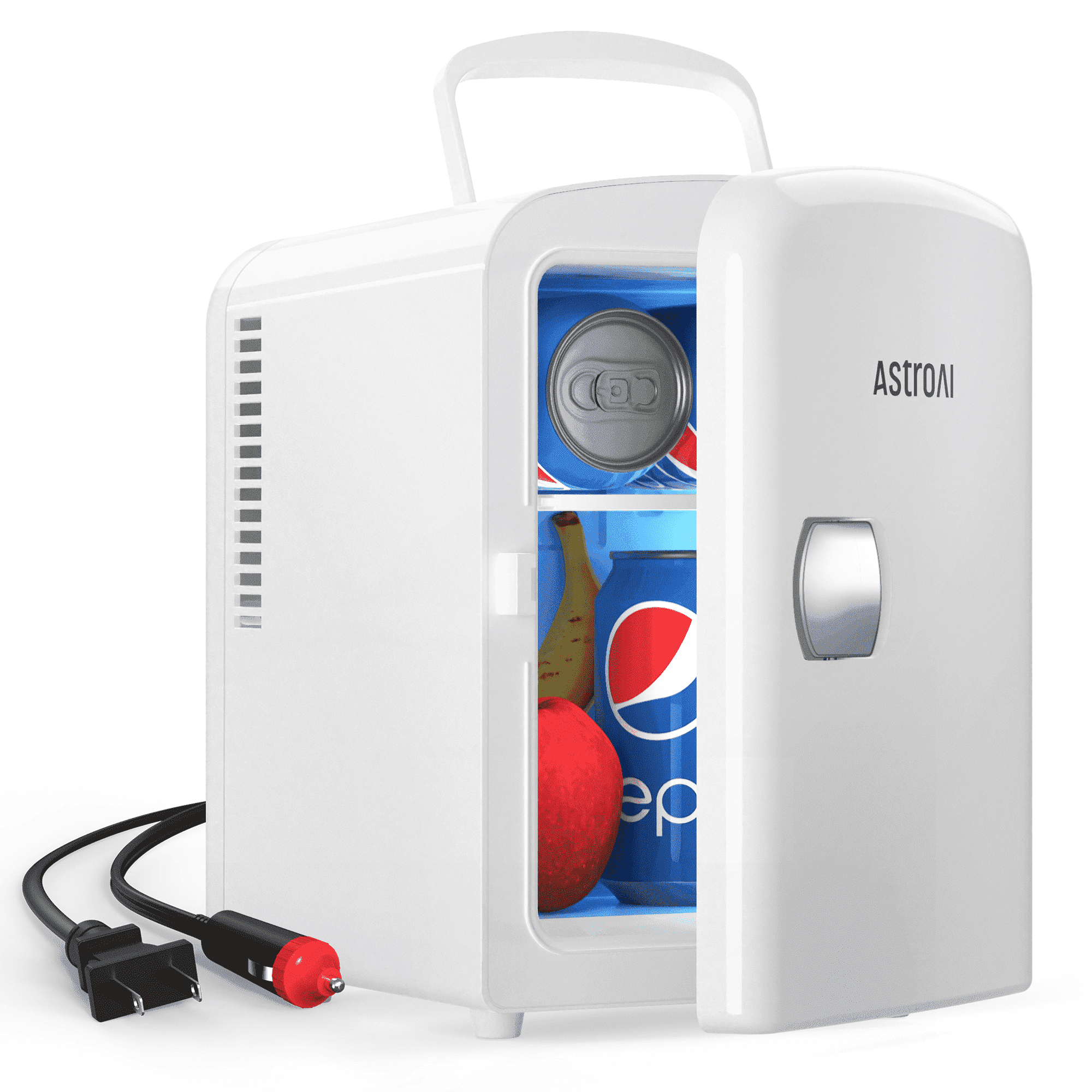 AstroAI Mini Fridge, 6 Can 4 Liter Portable Electric Cooler, Personal Refrigerator Skincare for Bedroom DC/AC