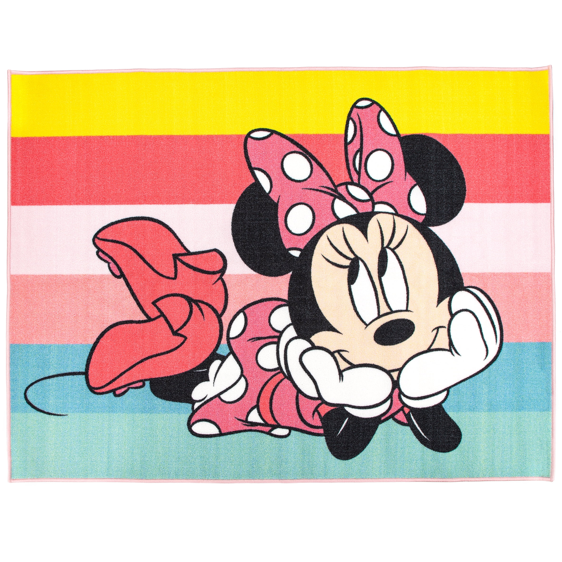 Minnie Indoor Stripes Nylon Room Rug, Multi-Color, 4.3'x5.7'
