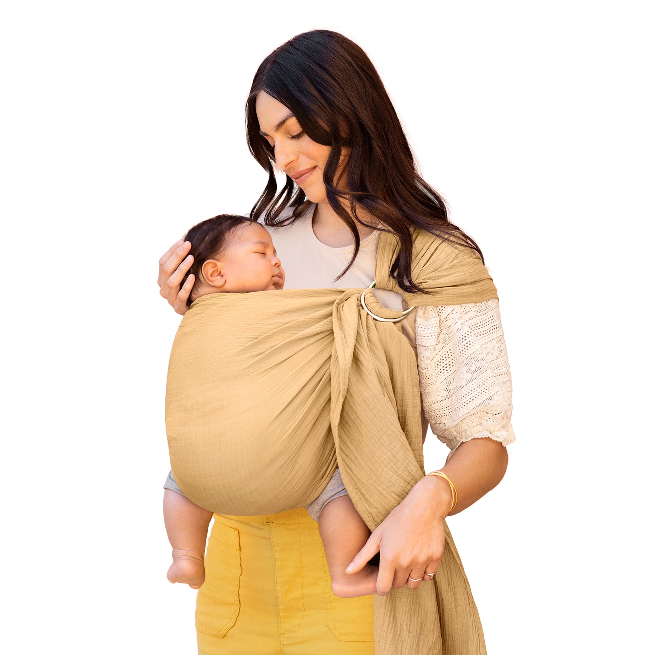 Moby Wrap Ring Sling Baby Carrier in Saffron