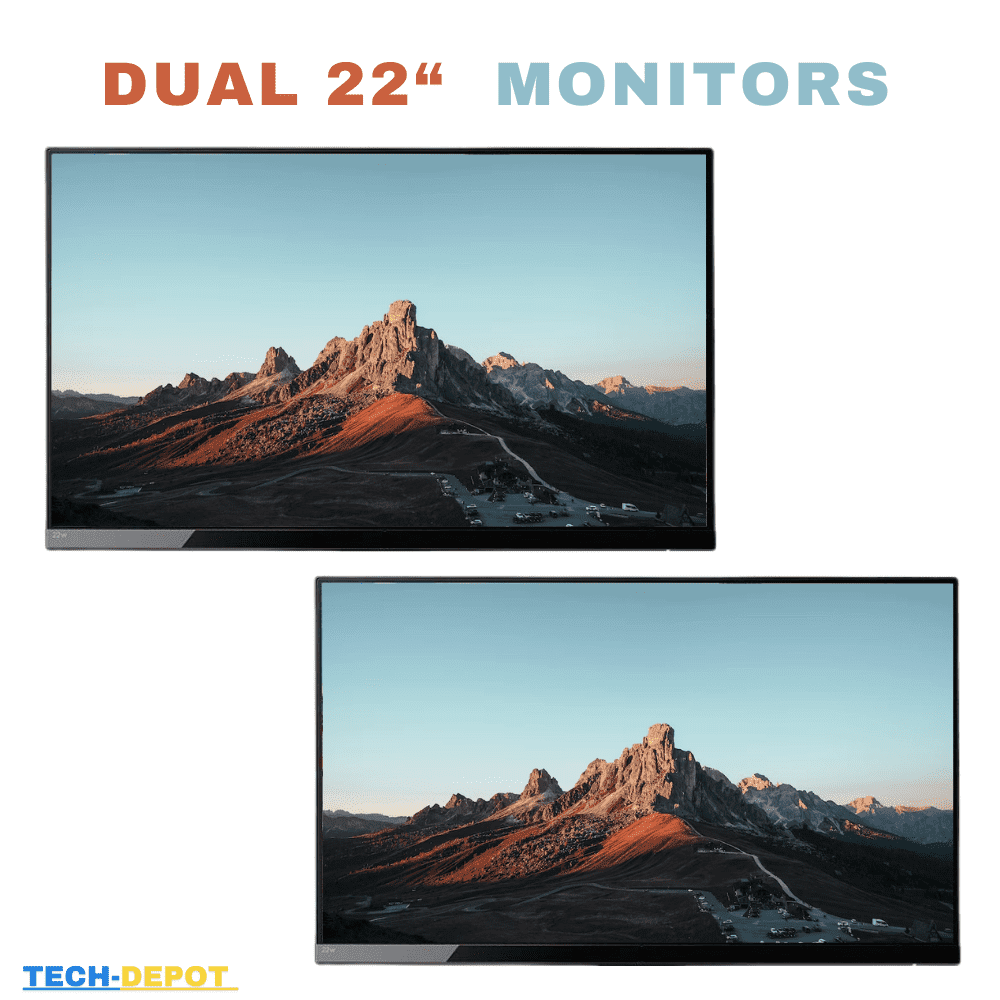 Model Vary 22" FHD 1080P Computer Monitors, Black, 2 Count