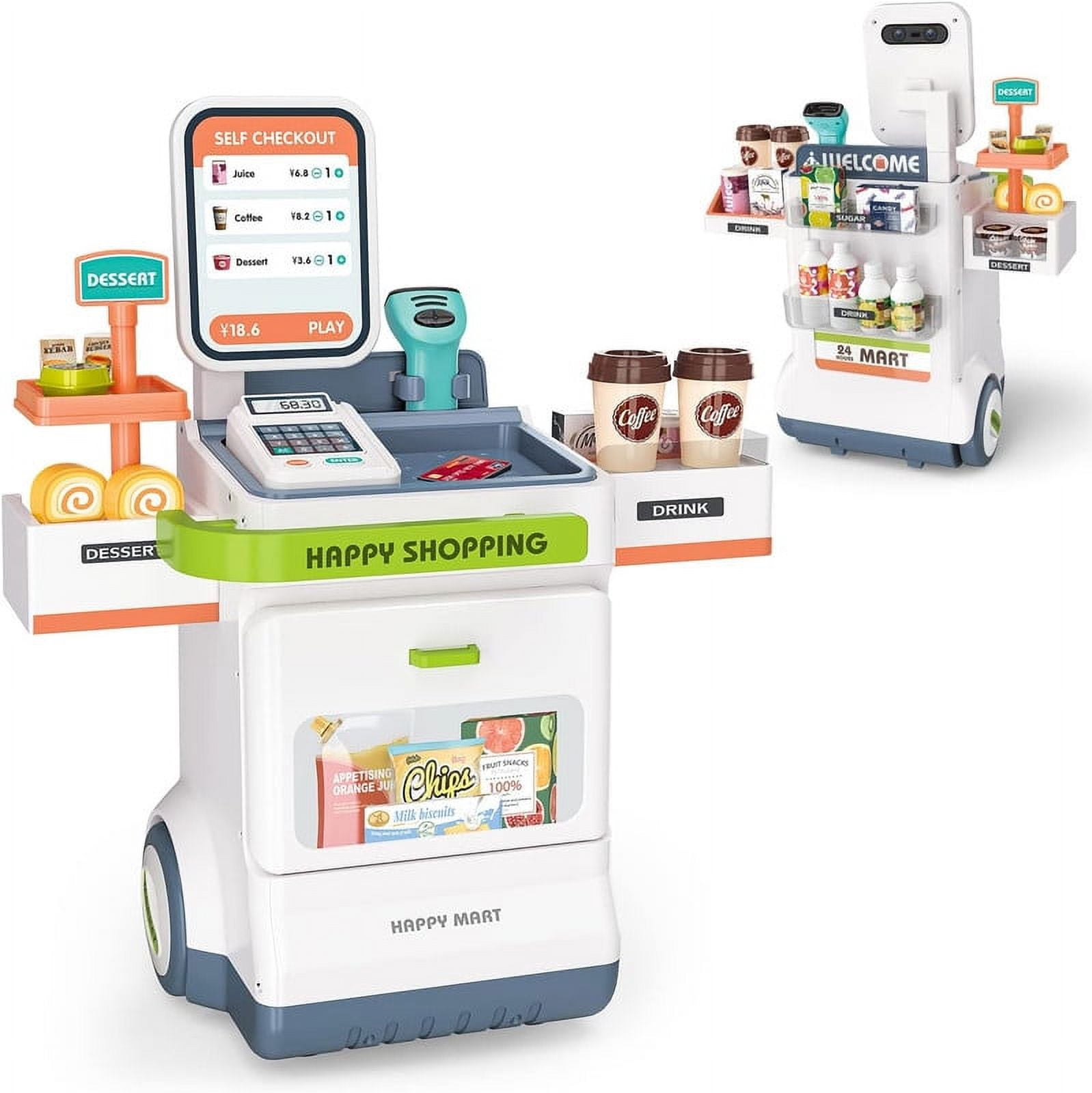 Moyic 47PCS Cash Register Playset for Kids Boys and Girls Ages 3+