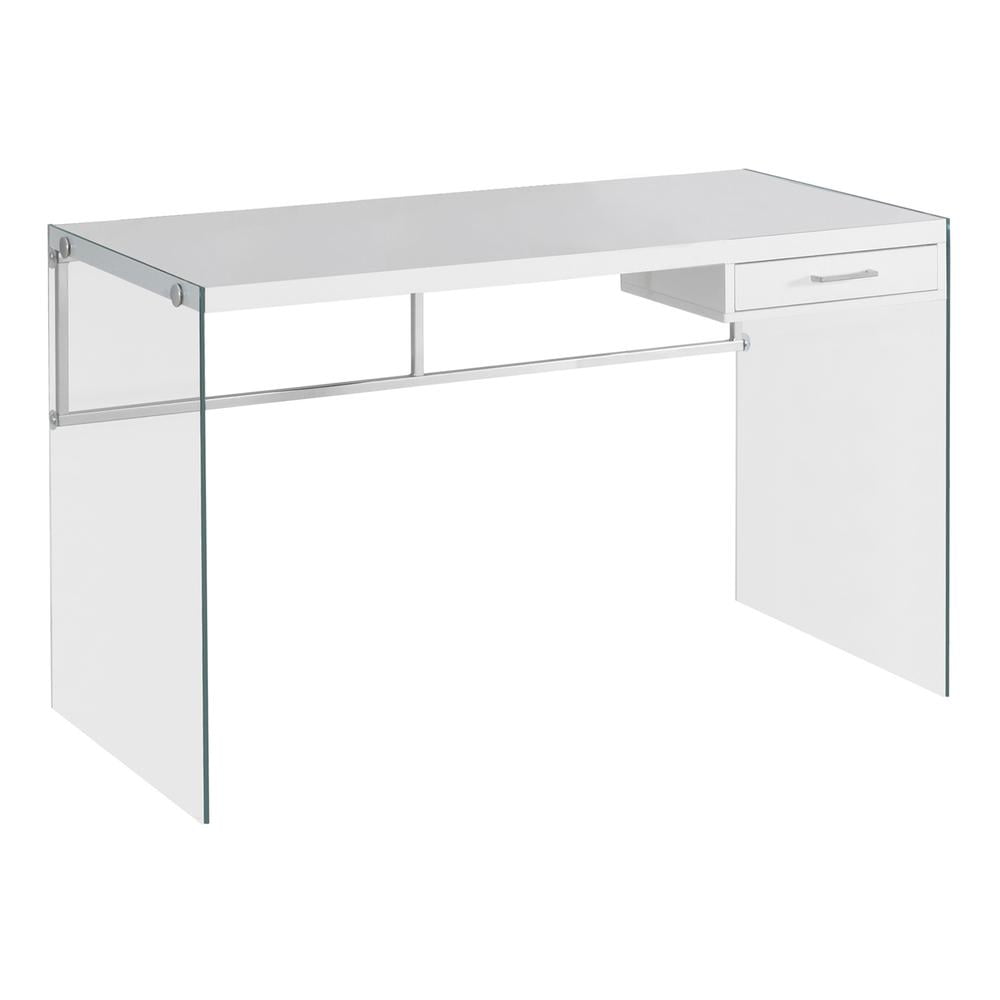 Monarch Specialties Computer Desk, Home Office, Laptop, 48"L, Work, Glossy White Laminate