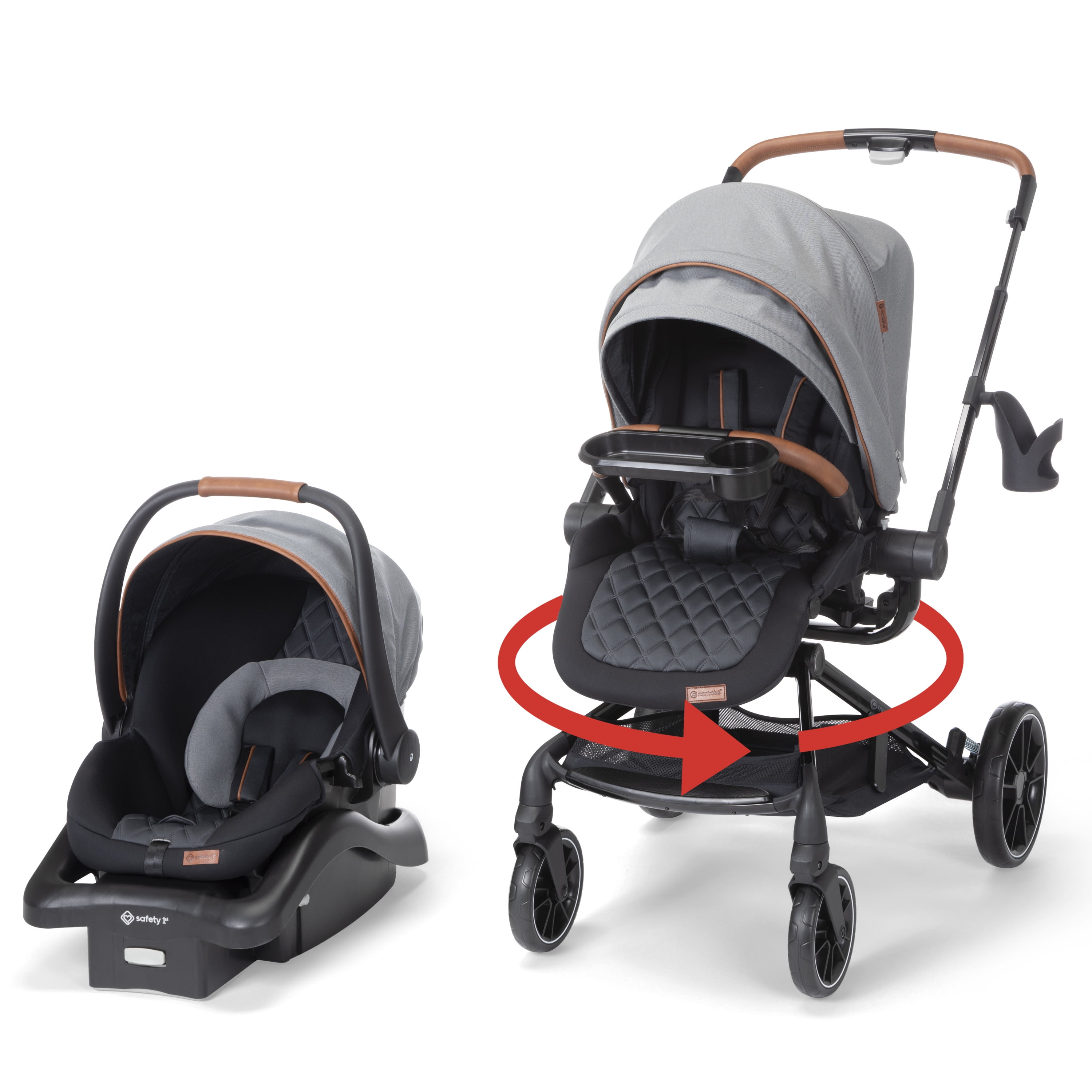 Monbebe Car Seat Stroller Combo, 360 Rotating Modular Travel System Stroller, Unisex, Brilliant