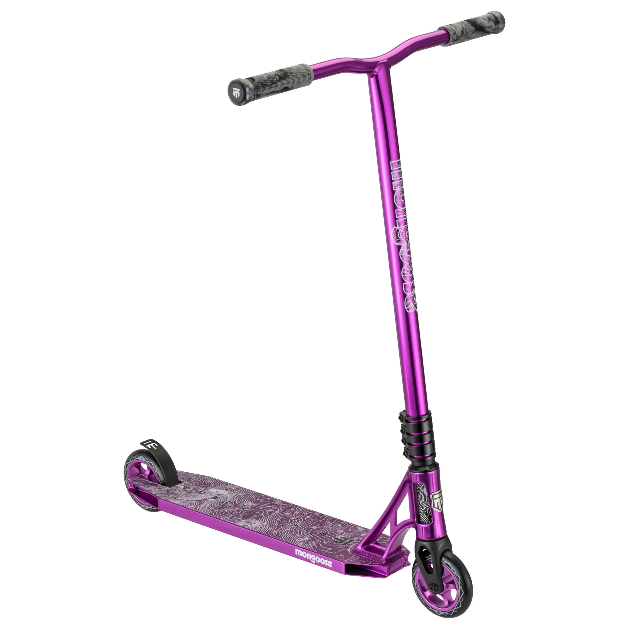 Mongoose Rise 110 Team Freestyle Stunt Kick Scooter, for ages 8 and up, Purple