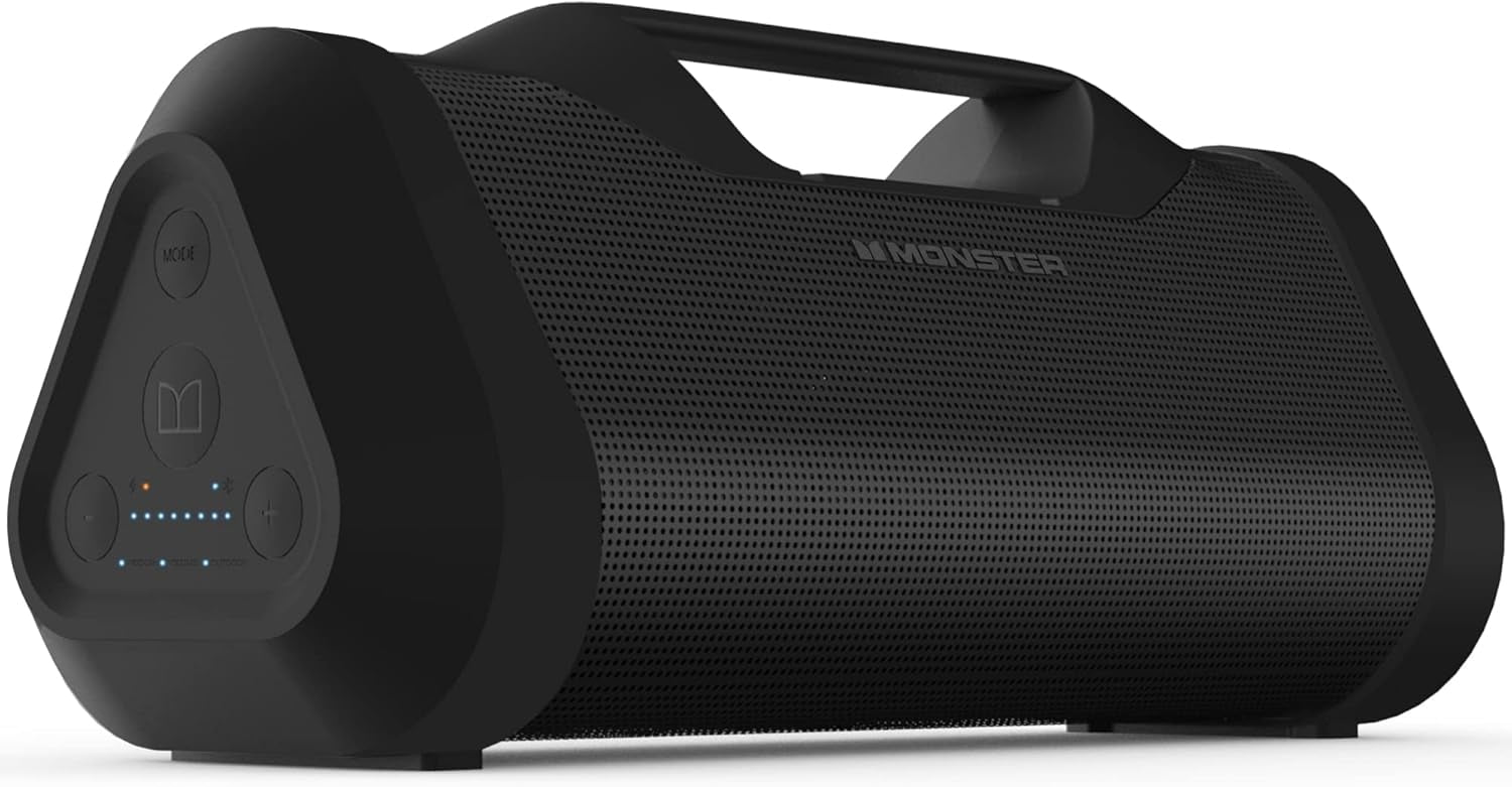 Monster Blaster 3.0 Portable Speaker, 120W Wireless Bluetooth Speaker, IPX5 Rechargeable Waterproof, Charge Out & Aux Input