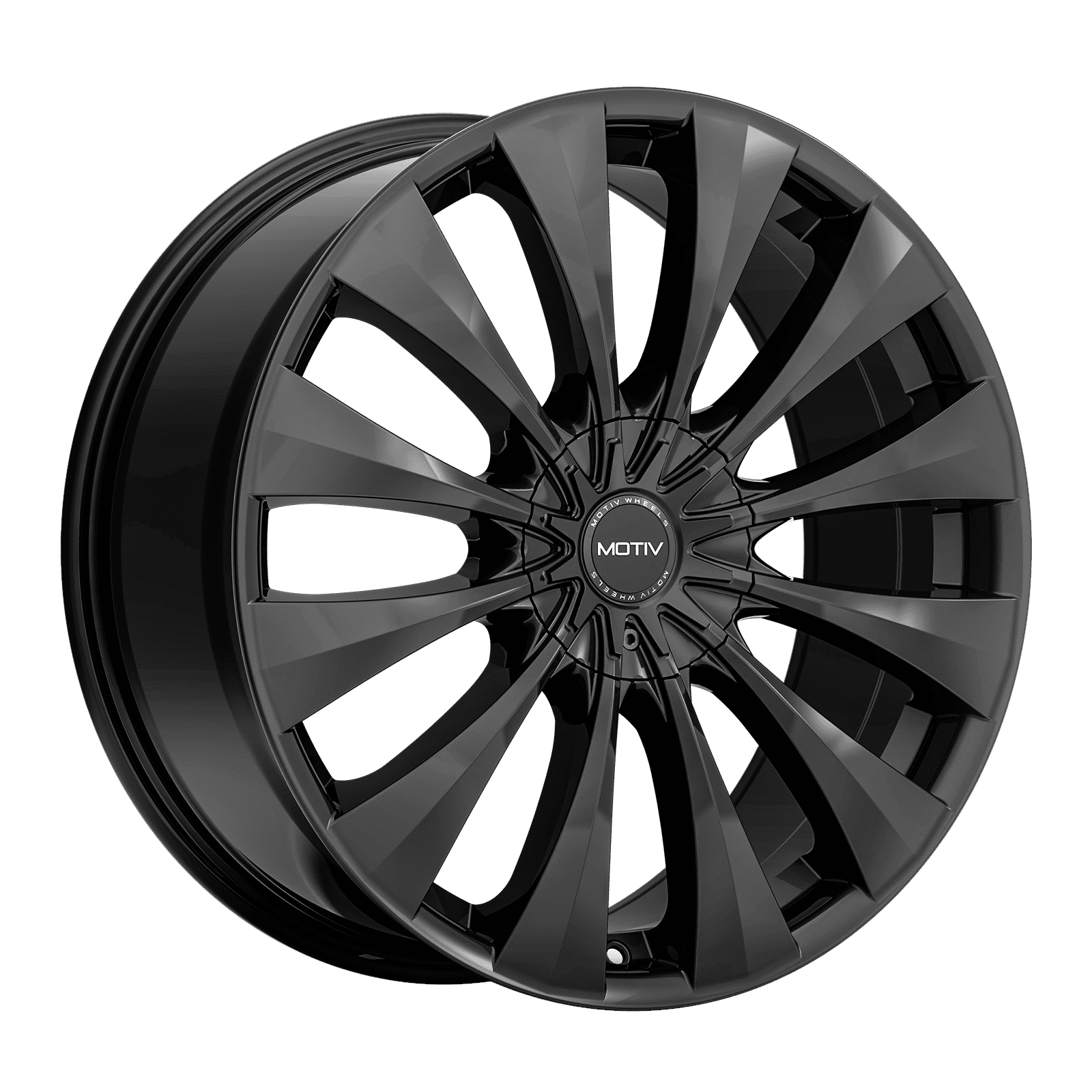 Motiv 436B 436B-8751442 18X7.5 5X108 / 5X4.50 (+42) MTV 436B (HB 73.1) Gloss Black Cast Aluminum