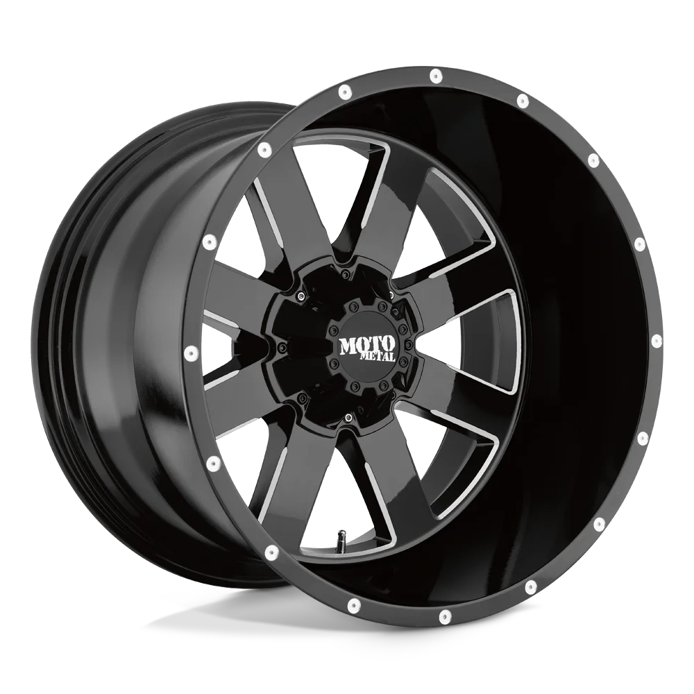 Moto Metal Cast Aluminum Rim MO962 22X14 6X5.5 G-BLK MILL -76MM, MO96222468376N