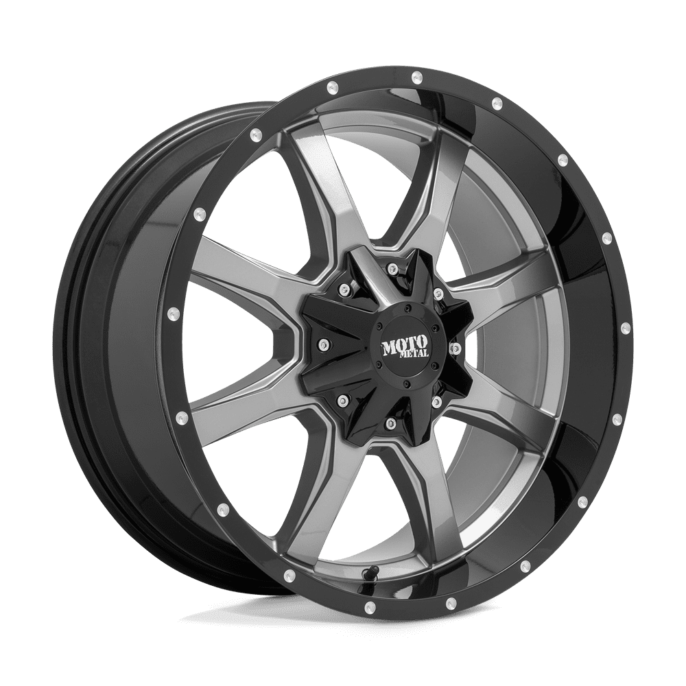 Moto Metal Cast Aluminum Rim MO970 18X10 6X135/5.5 G-GRY BLK LP -24MM, MO97081067424N