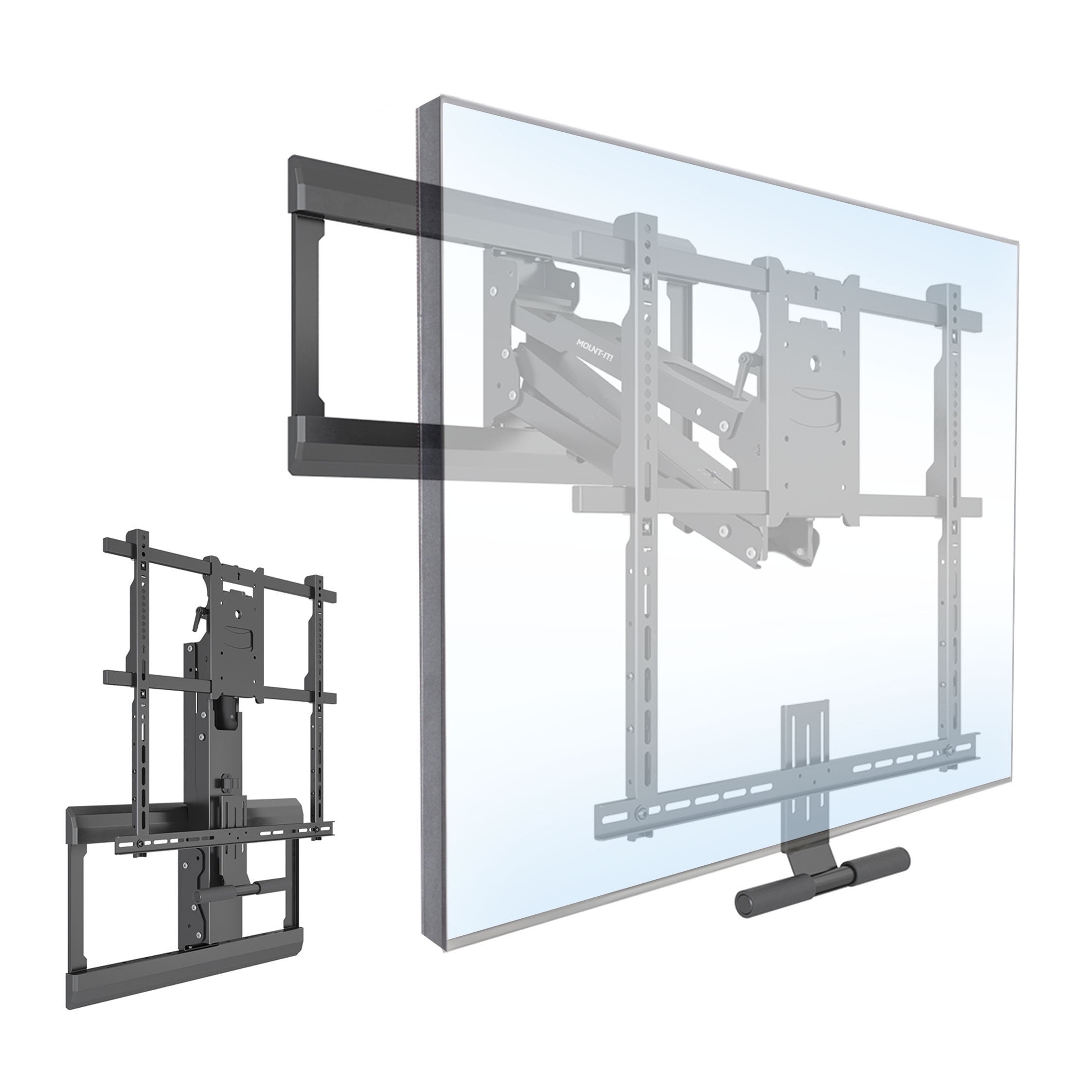 Mount-It! Fireplace, Mantel Full Motion Bracket Pull Down TV Wall Mount, Fits 42" to 55" TV's, , 55 lbs. Capacity